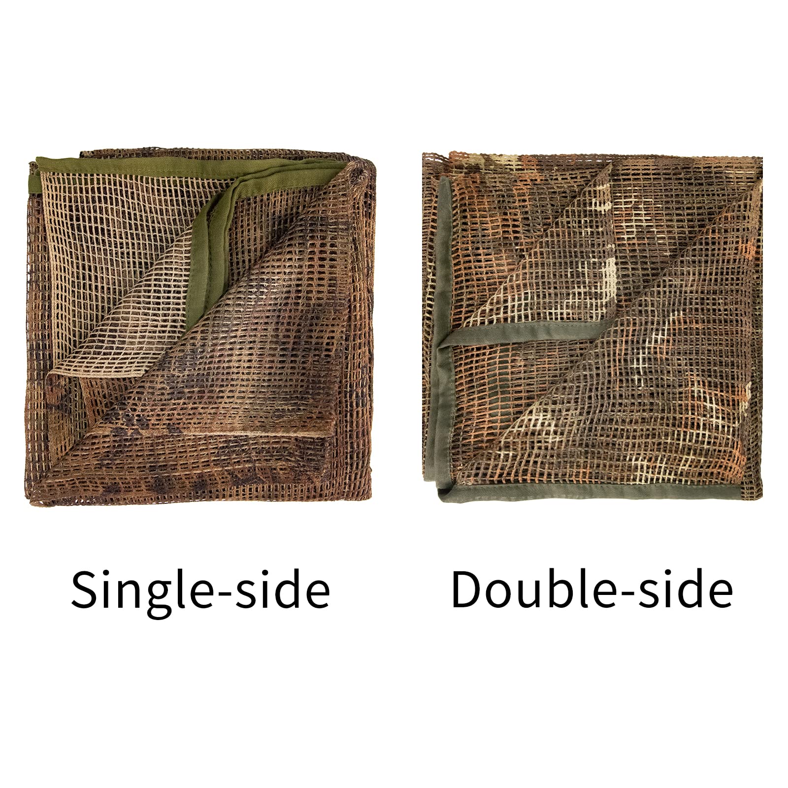 LOOGU Camouflage Netting, Tactical Mesh Net Camo Scarf with Double-sided Prints for Wargame,Sports & Other Outdoor Activities