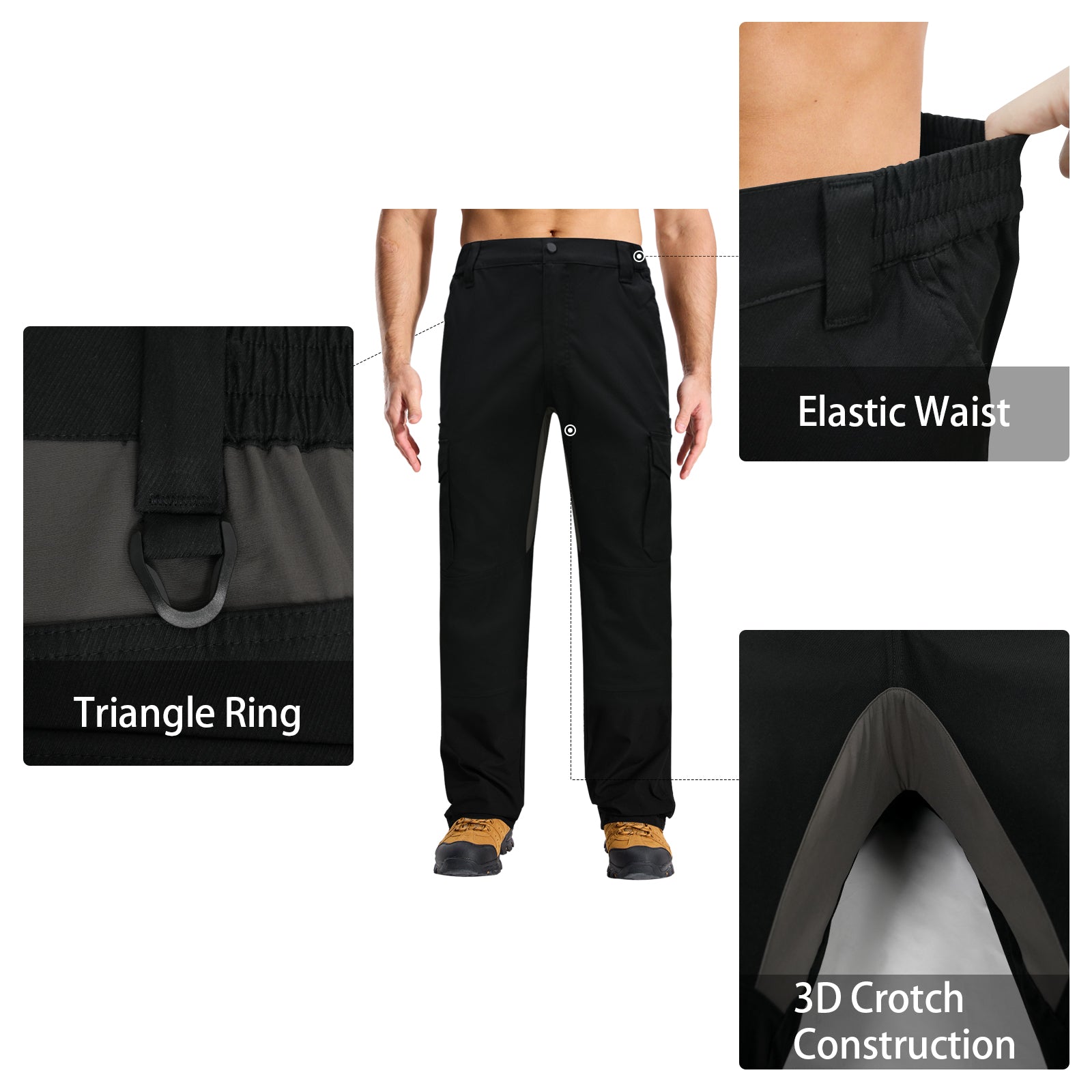 LOOGU Men's Water Resistant Tactical Pants Cargo Pants Break H61