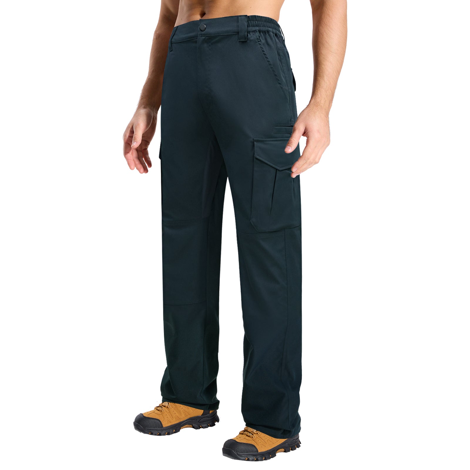 LOOGU Men's Water Resistant Tactical Pants Cargo Pants Navy H61
