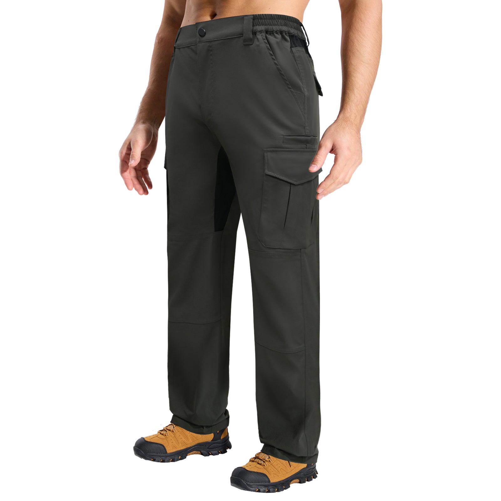 LOOGU Men's Water Resistant Tactical Pants Cargo Pants Charcoal Gray H61