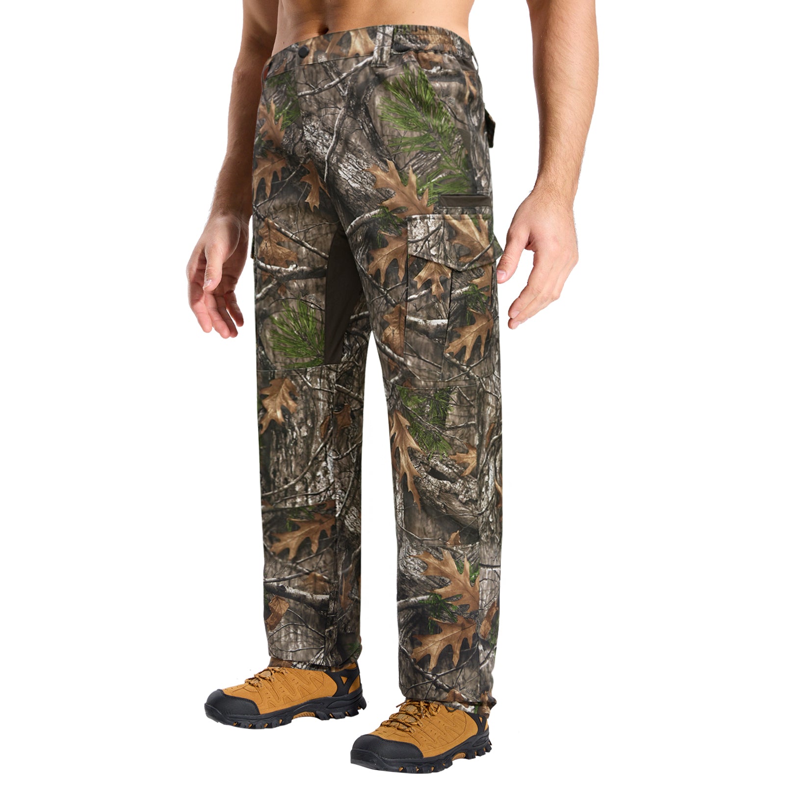 LOOGU Men's Water Resistant Tactical Pants Cargo Pants Super Tree Camo H61