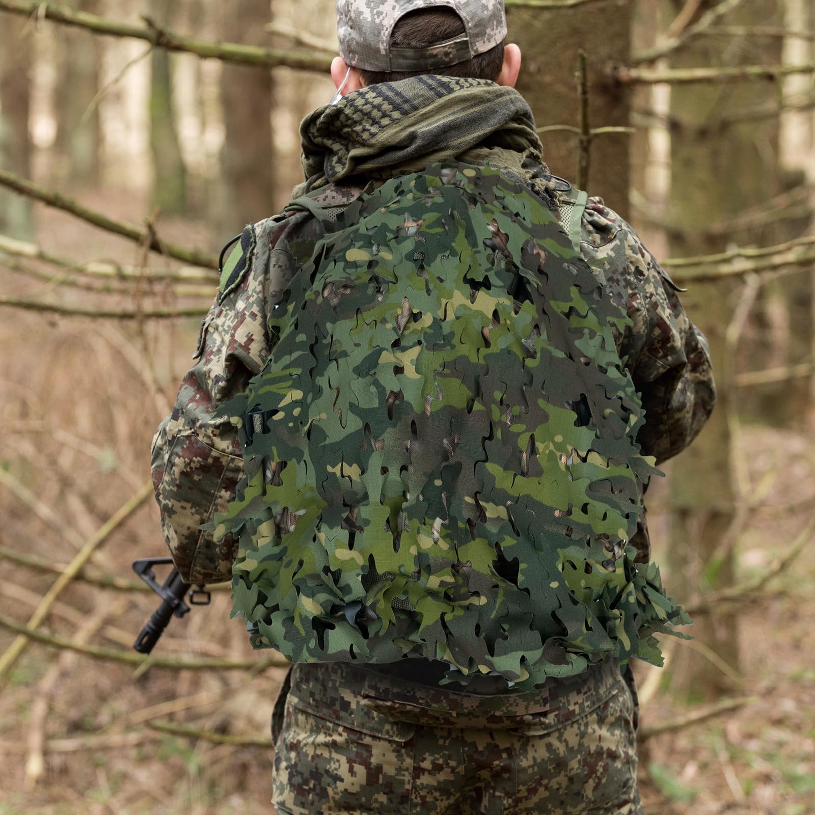 LOOGU Camo Tactical Backpack Cover Oak Leaf