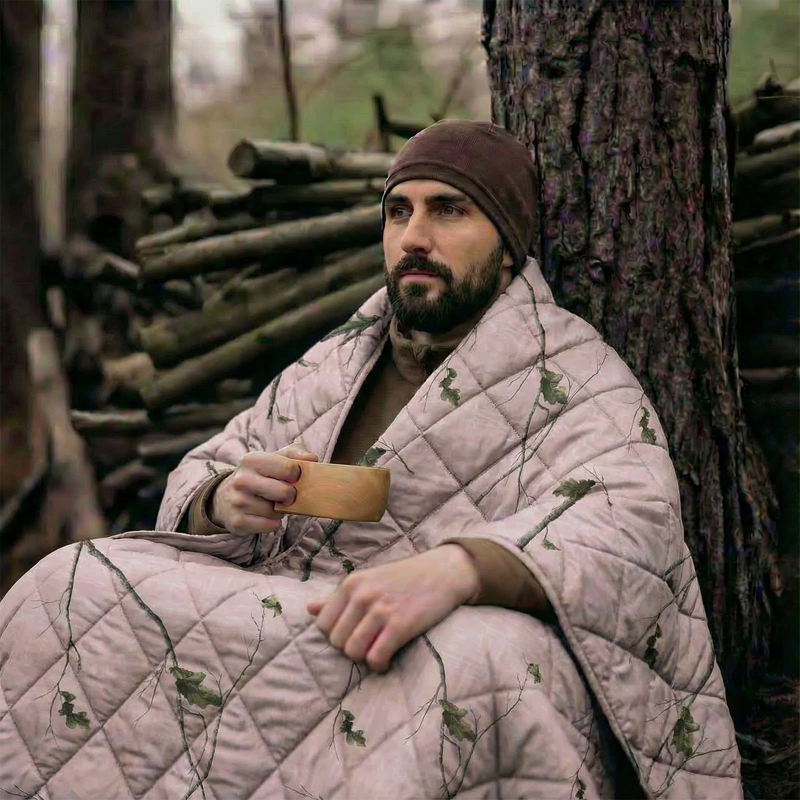LOOGU – couverture camouflage Woobie imperméable, doublure de poncho pour le camping en plein air, la randonnée, la chasse, la survie, la randonnée, le pique-nique