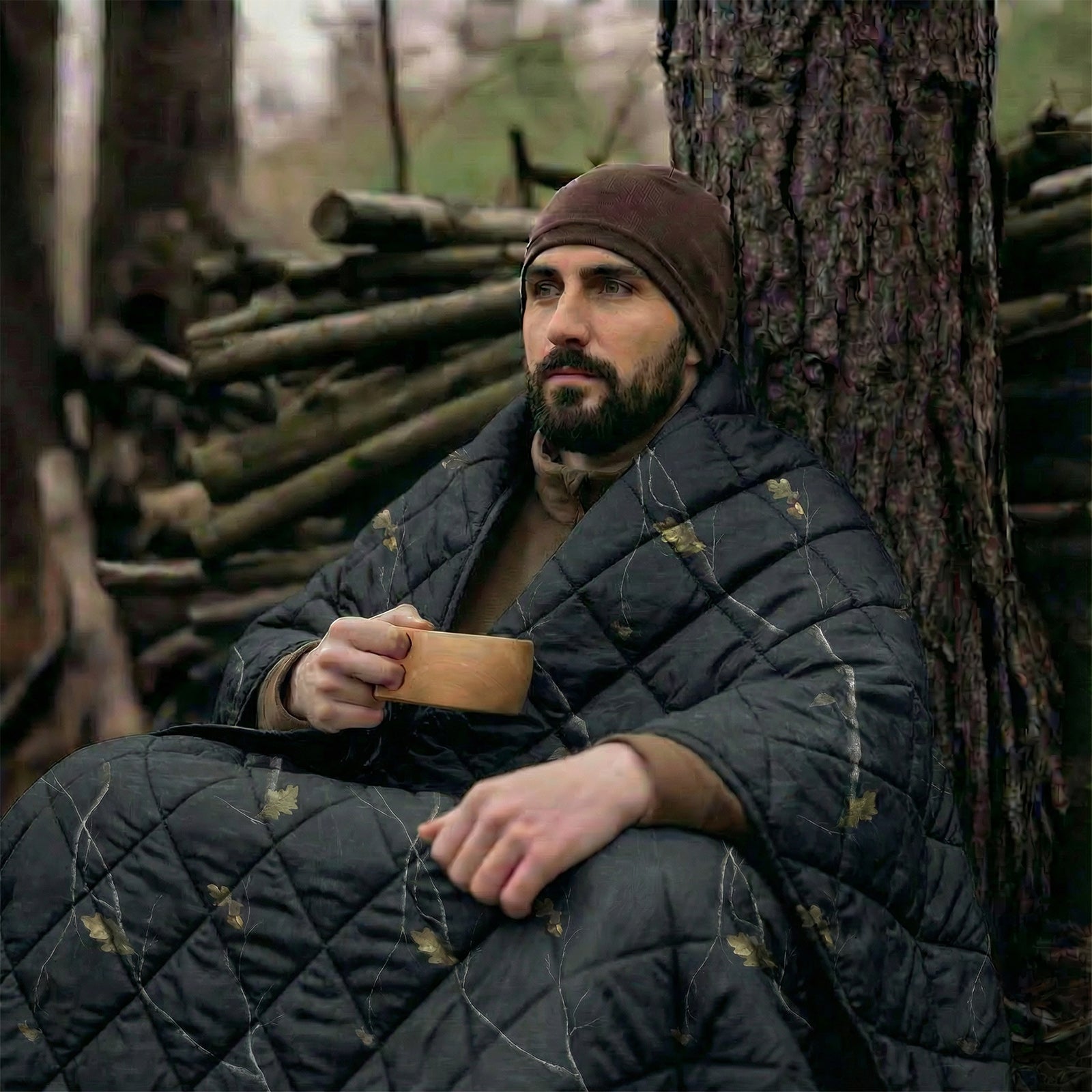 LOOGU – couverture camouflage Woobie imperméable, doublure de poncho pour le camping en plein air, la randonnée, la chasse, la survie, la randonnée, le pique-nique