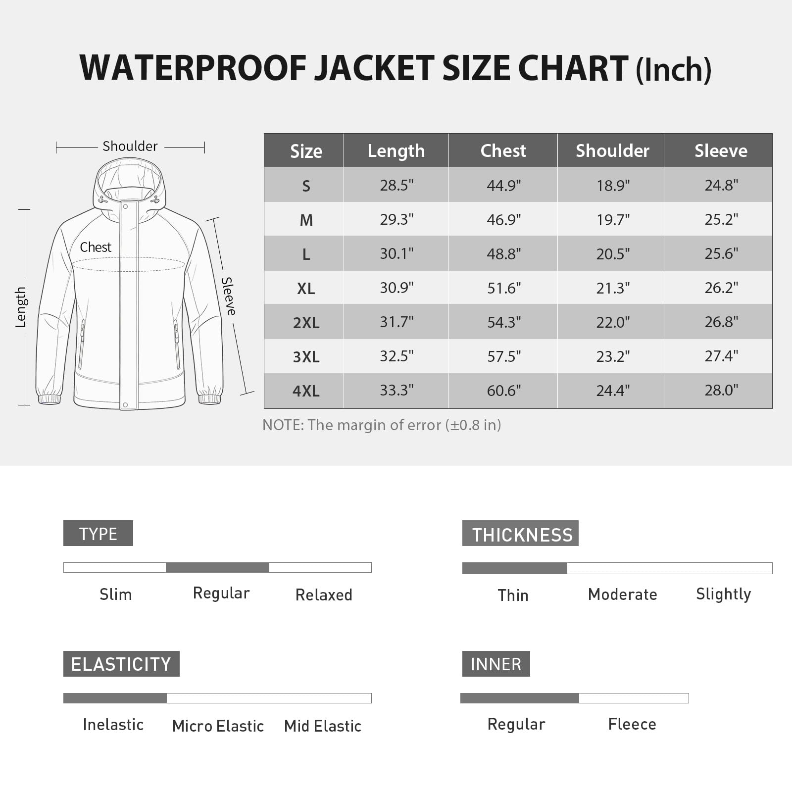 LOOGU Men’s Lightweight Waterproof Rain Shell Packable with Hood J10