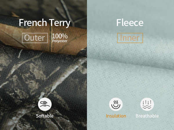 LOOGU Hunting Fleece Zipper Hoodie-Super Tree Camo D50