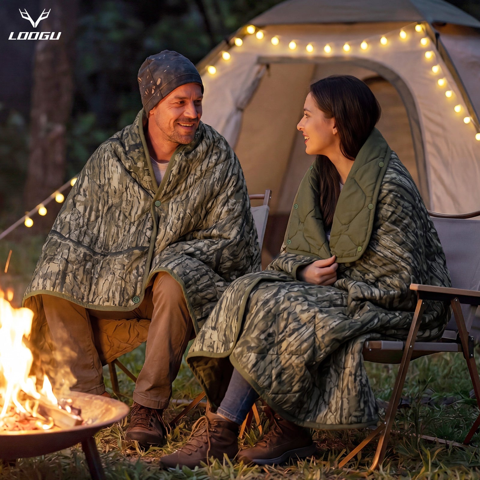 LOOGU Super Camo Blanket Waterproof Poncho Liner for Outdoor BL20