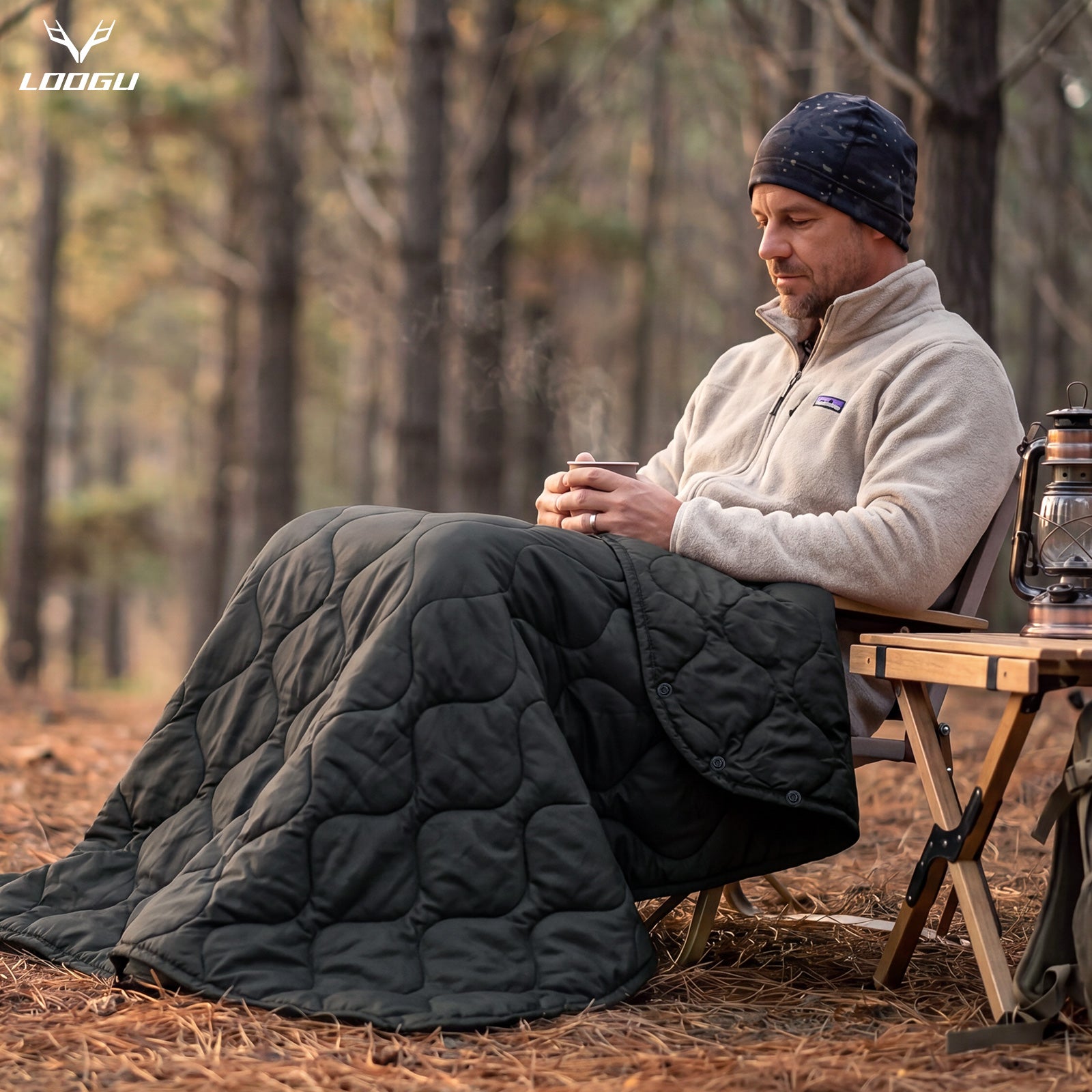LOOGU Super Camo Blanket Waterproof Poncho Liner for Outdoor BL20
