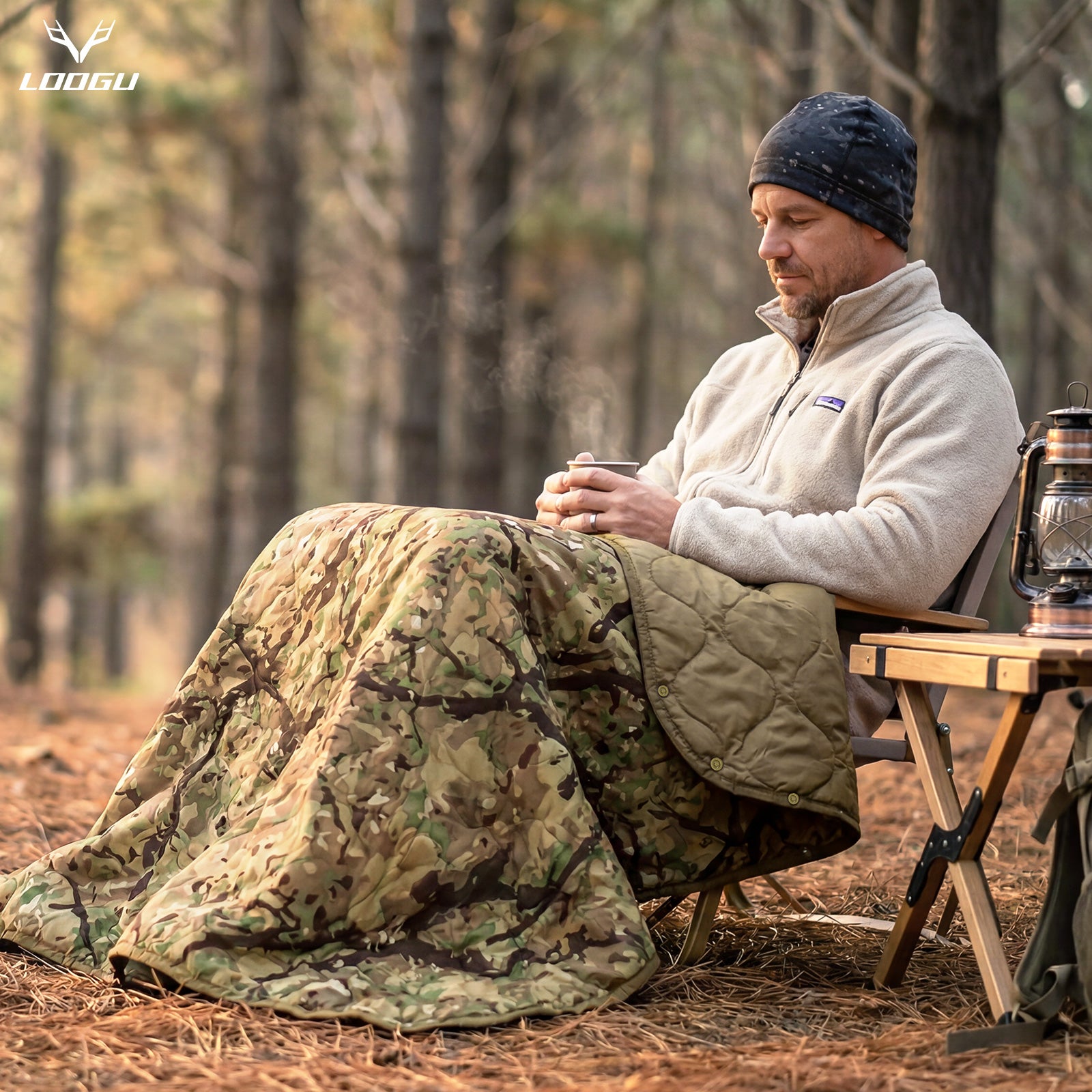LOOGU Super Camo Blanket Waterproof Poncho Liner for Outdoor BL20