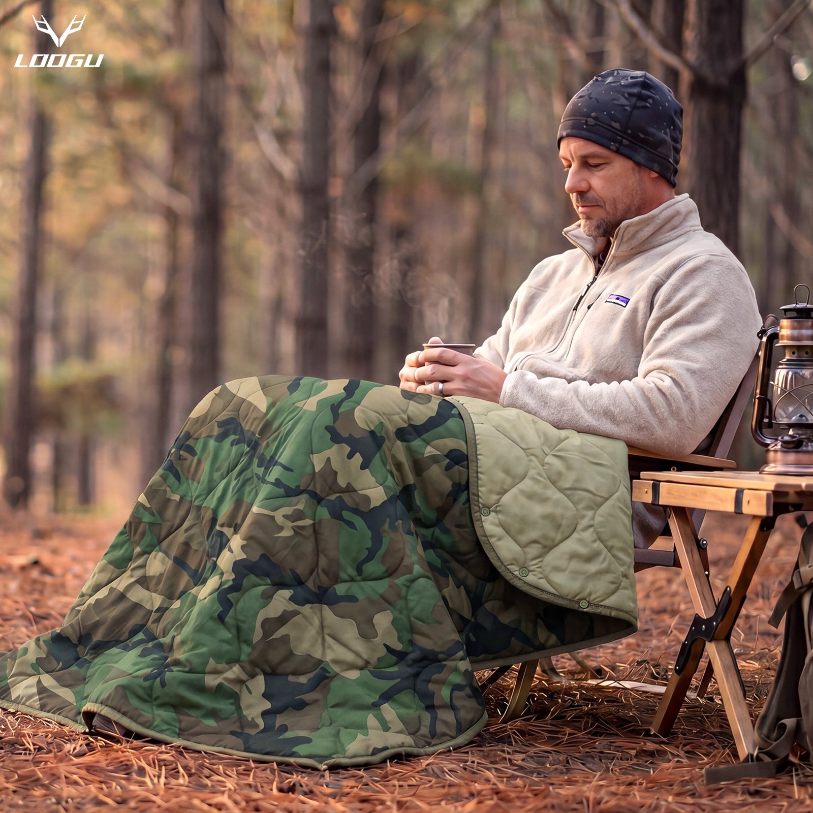 LOOGU Super Camo Blanket Waterproof Poncho Liner for Outdoor BL20