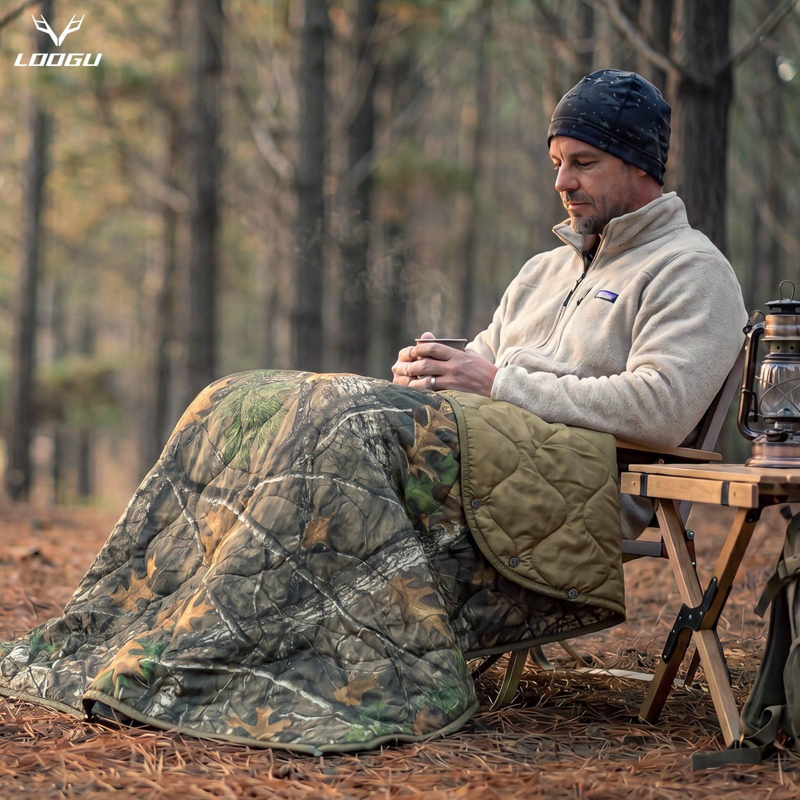 LOOGU Super Camo Blanket Waterproof Poncho Liner for Outdoor BL20
