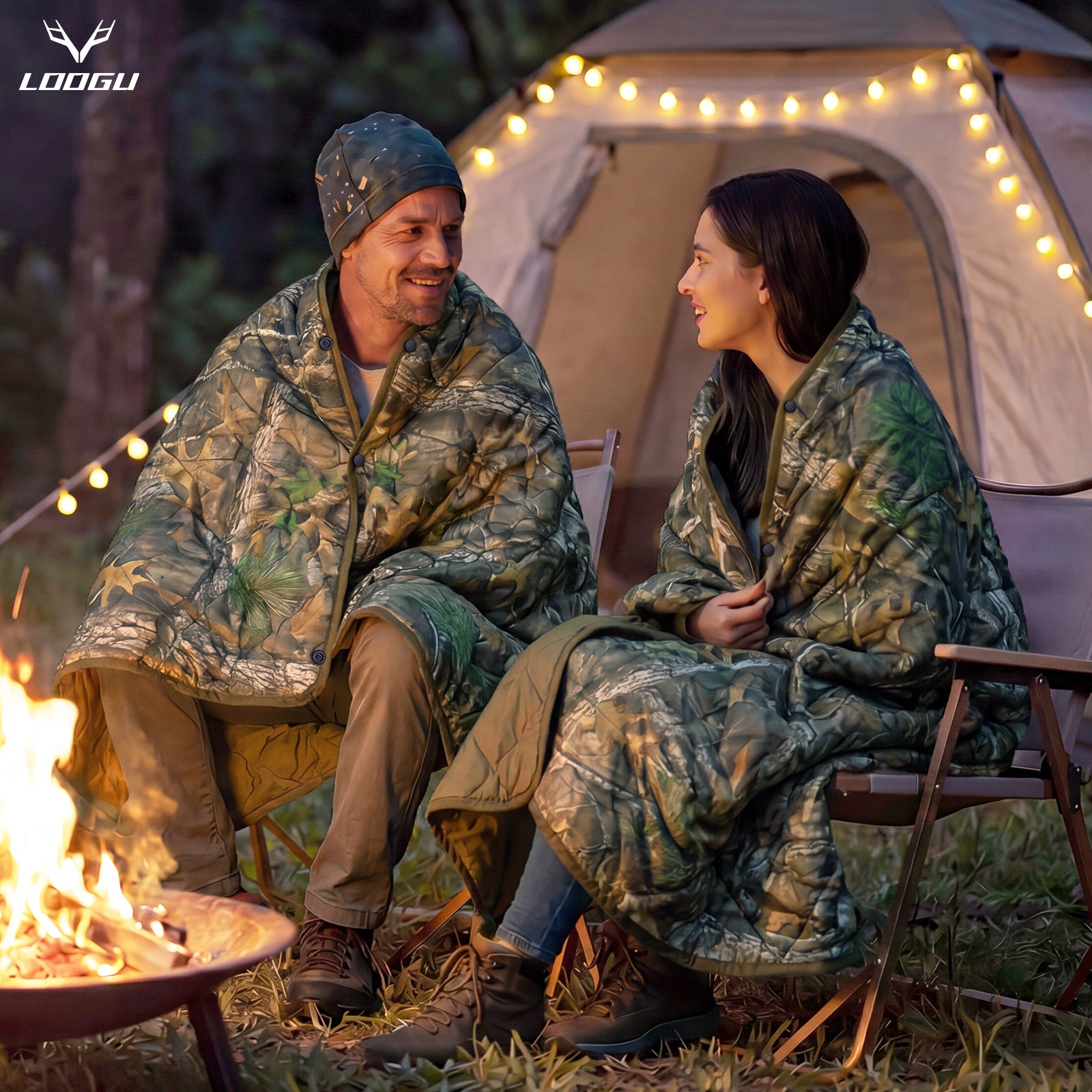 LOOGU Super Camo Blanket Waterproof Poncho Liner for Outdoor BL20