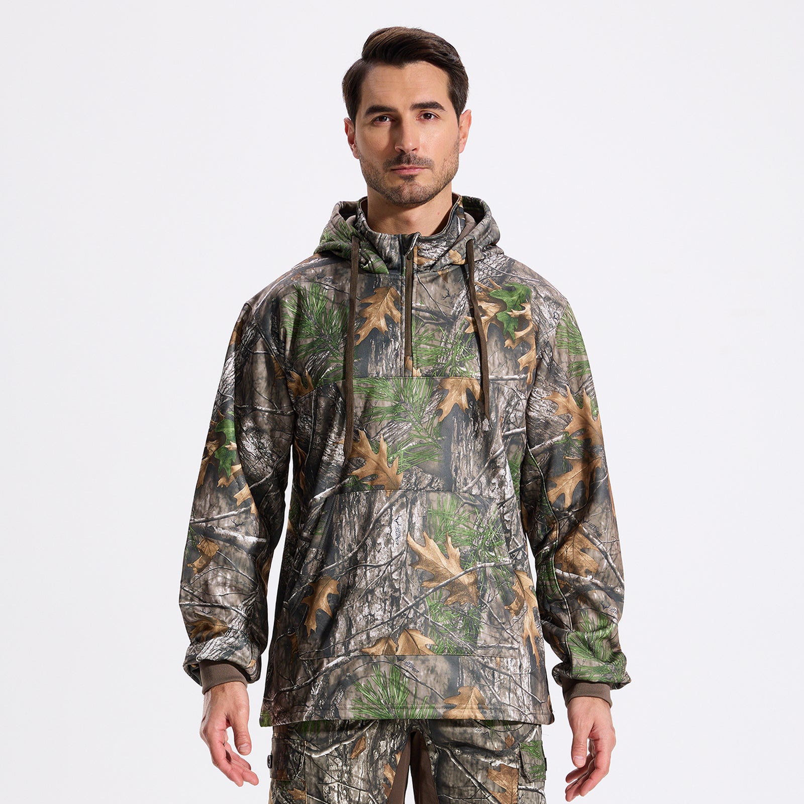 LOOGU Hunting Fleece Zipper Hoodie-Super Tree Camo D50