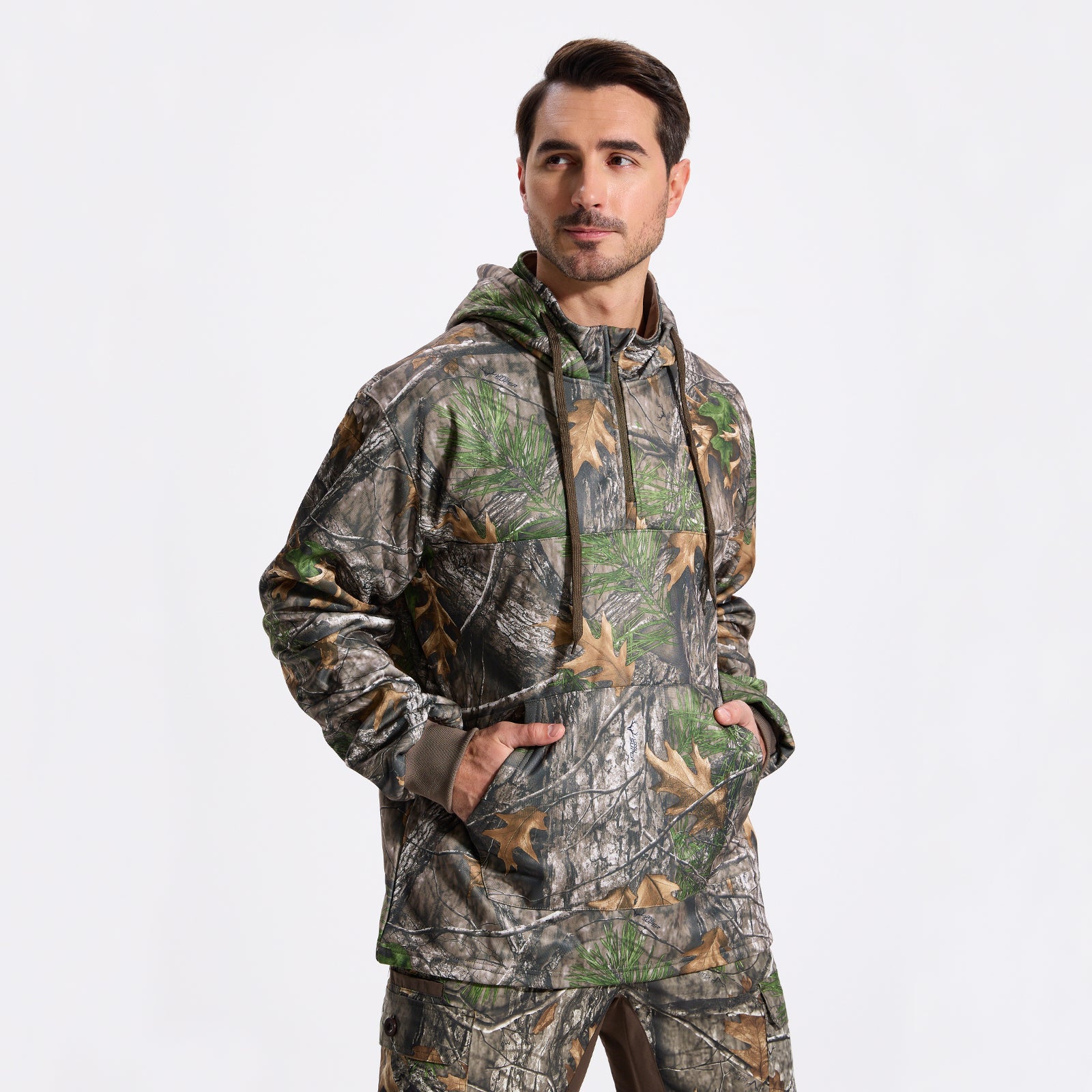 LOOGU Hunting Fleece Zipper Hoodie-Super Tree Camo D50
