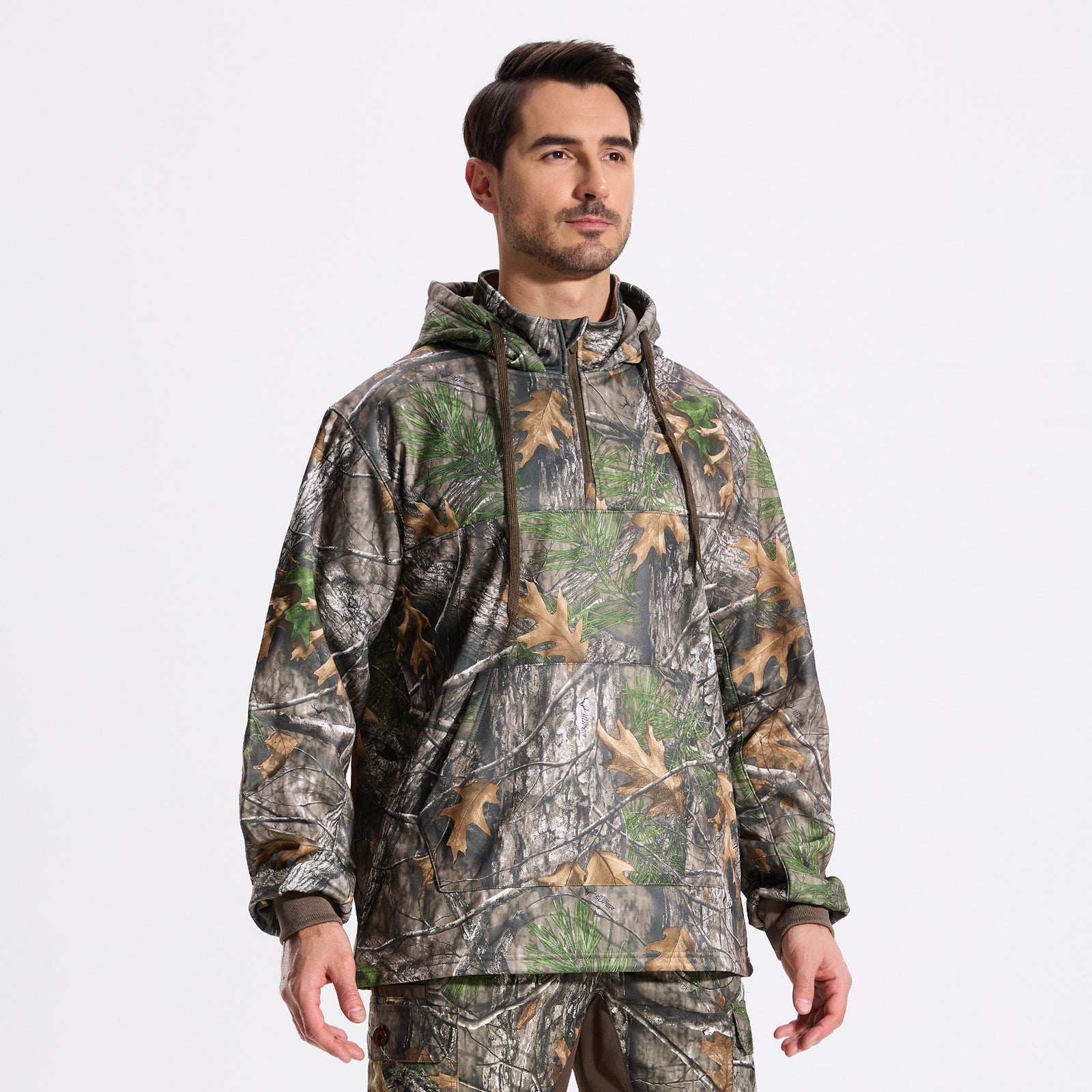 LOOGU Hunting Fleece Zipper Hoodie-Super Tree Camo D50