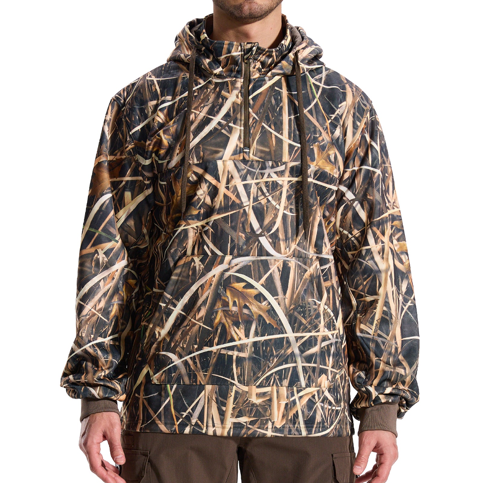 LOOGU Hunting Fleece Zipper Hoodie-Grass Shadow Camo D50