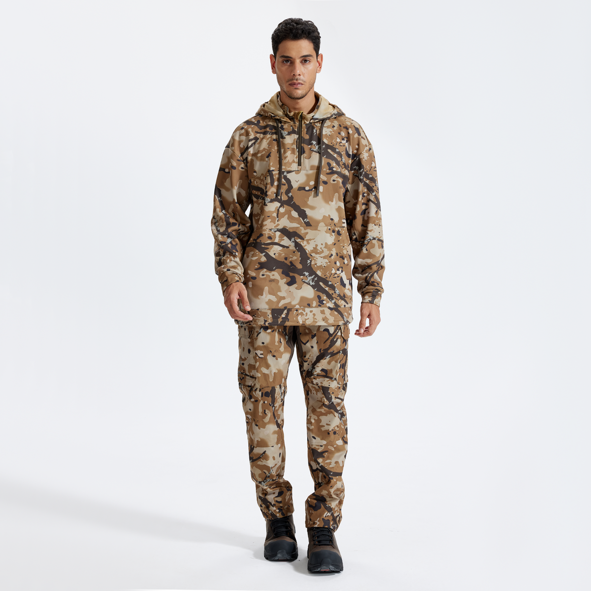 LOOGU Hunting Hoodies Fleece Lining Performance Insulation Pullover Spretta Desert D50-1