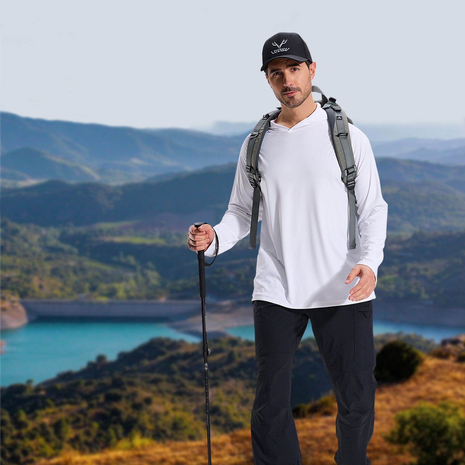 LOOGU Men's 7-Pocket Fishing Pant-Black H80