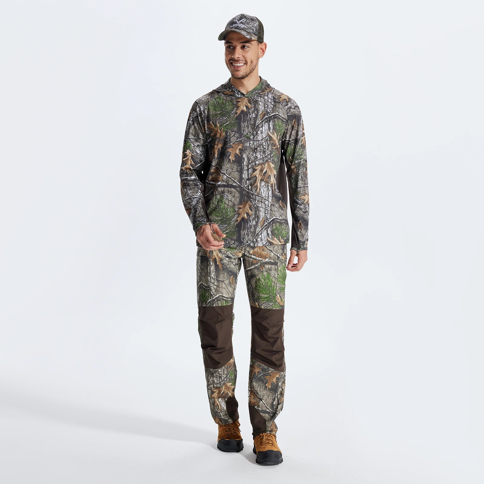 LOOGU Men's Fishing Hoodie Shirts Super Tree Camo T71