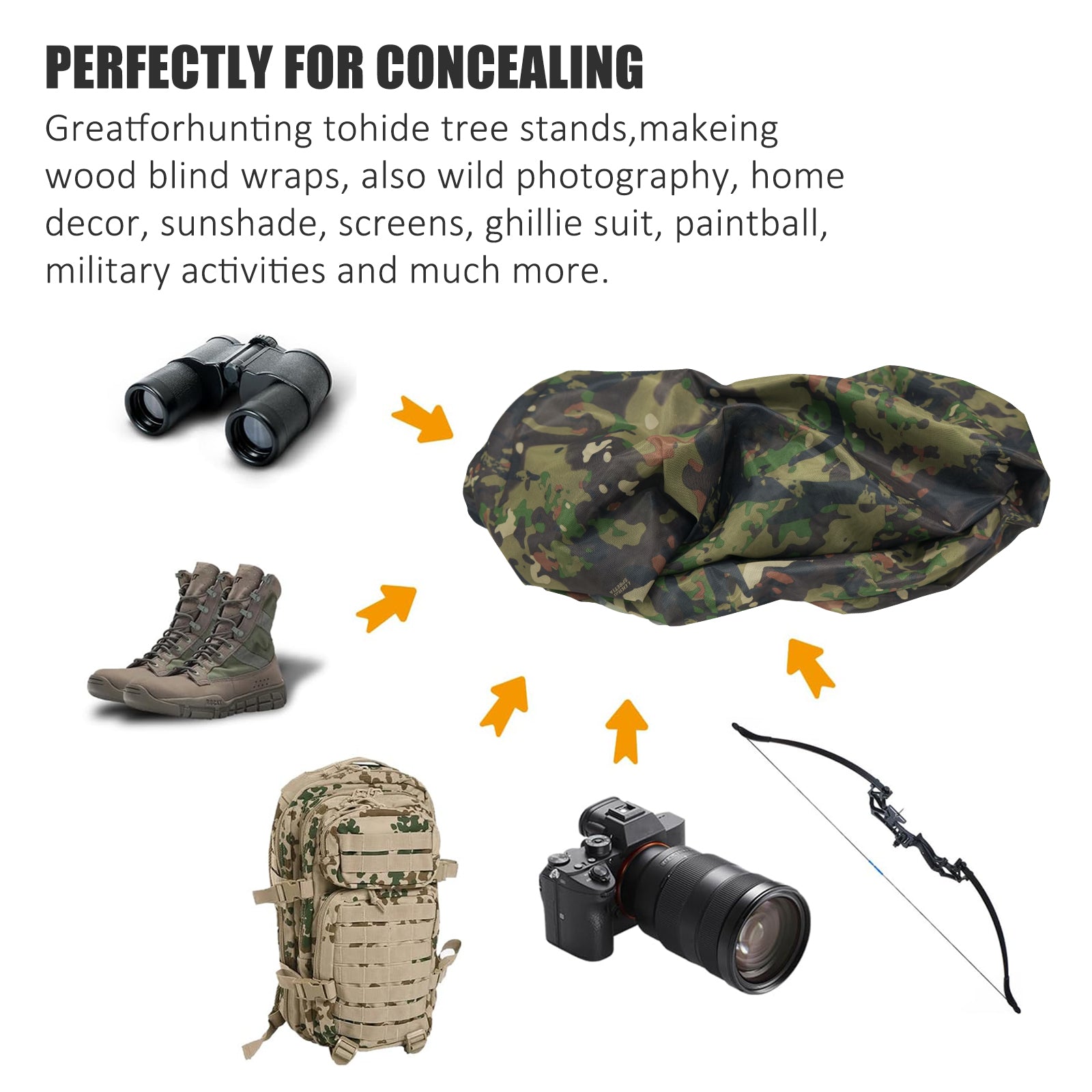 LOOGU Camo Netting Mesh Quiet Nets Spretta Camo