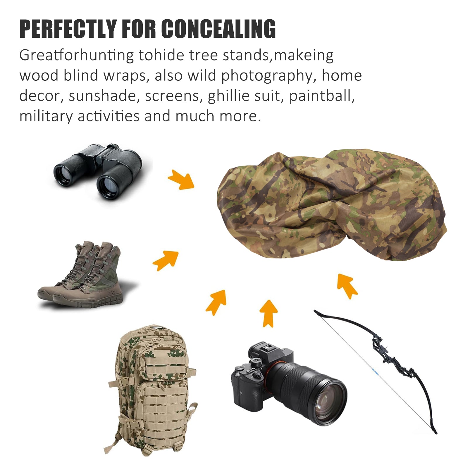 LOOGU Camo Netting Mesh Quiet Nets Spretta Camo