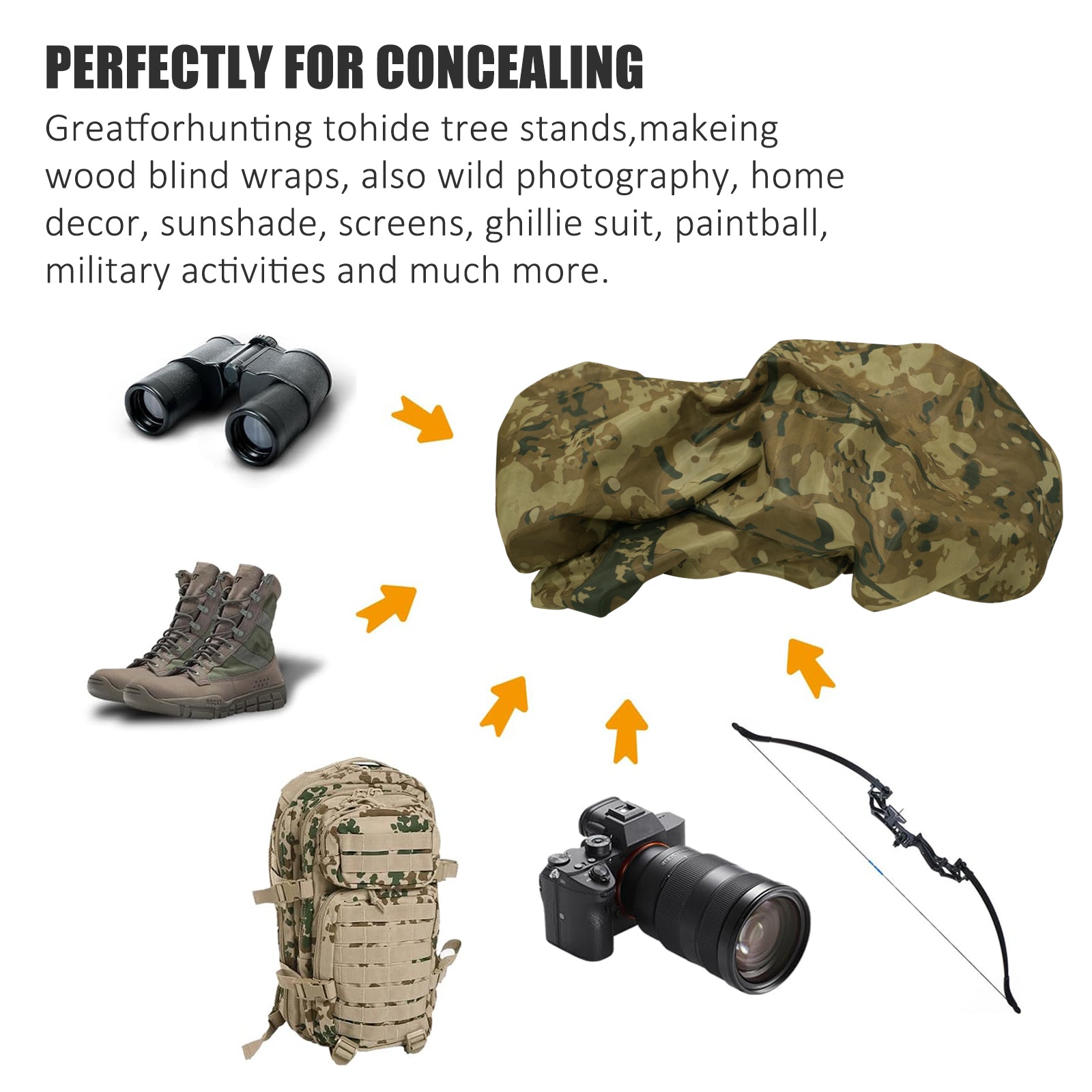 LOOGU Camo Netting Mesh Quiet Nets Spretta Camo