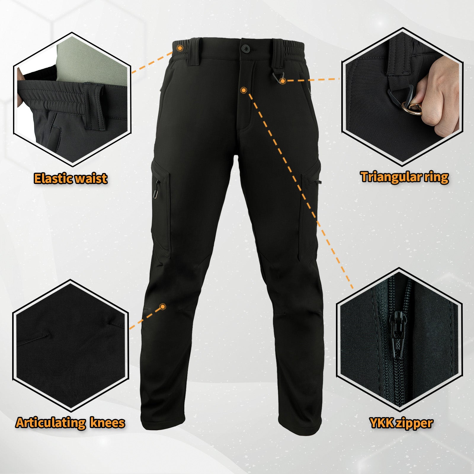 LOOGU Camo Hunting Fleece Insulation Pants 5 pocket P10