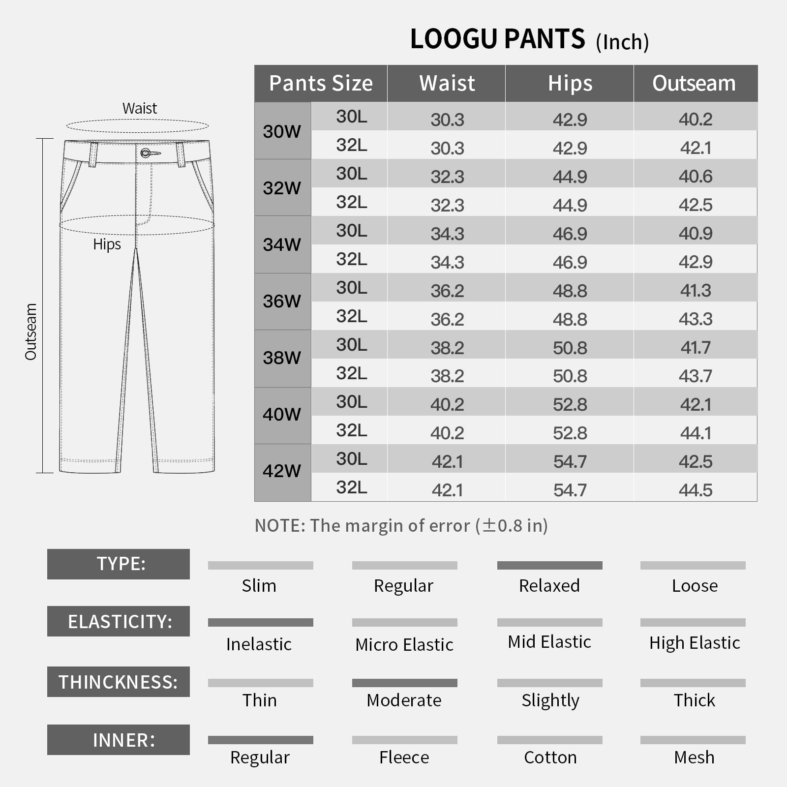 LOOGU Camo Hunting Pants 7 Pockets Super tree Contrast H70