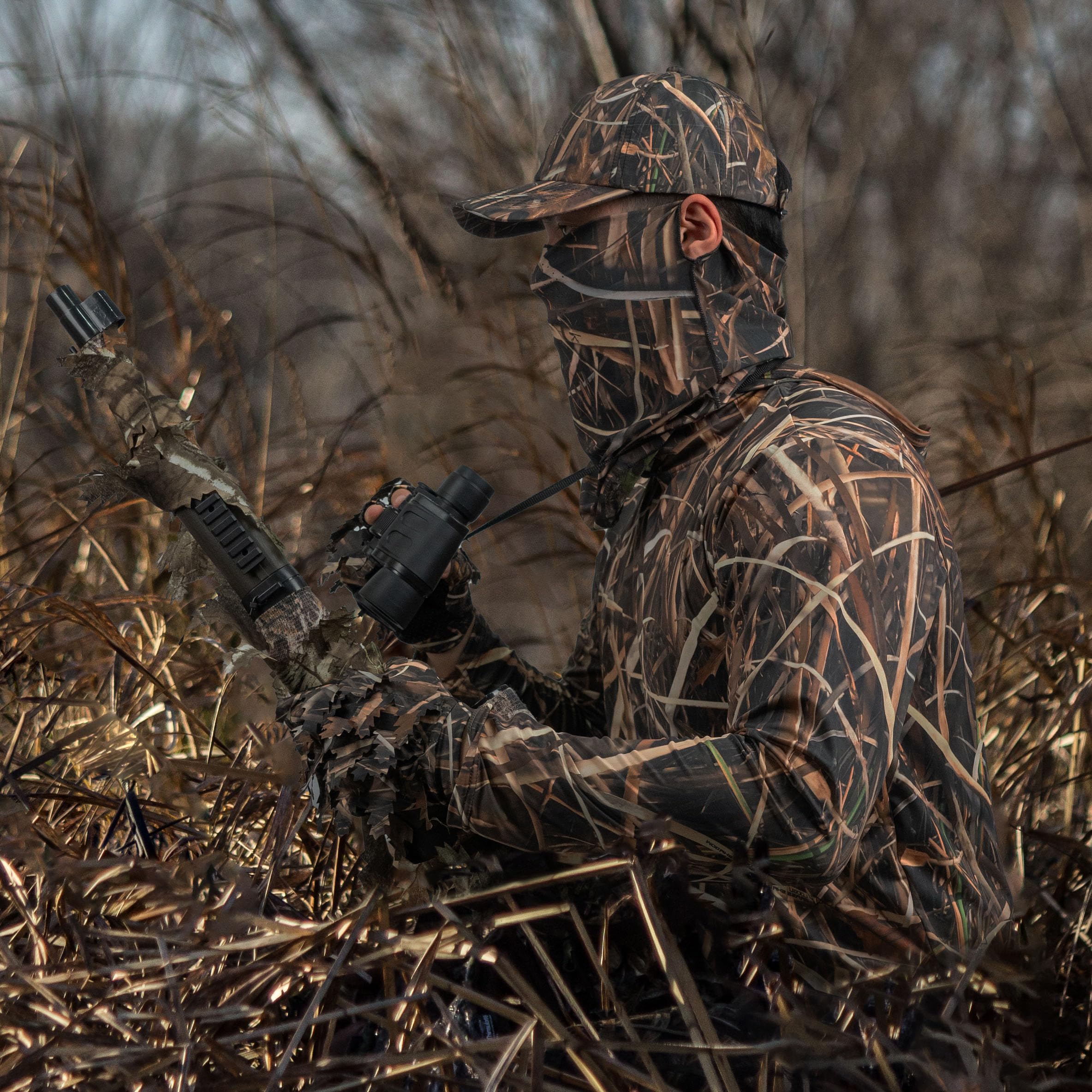 LOOGU Camouflage Hunting Gloves Grass Shadow
