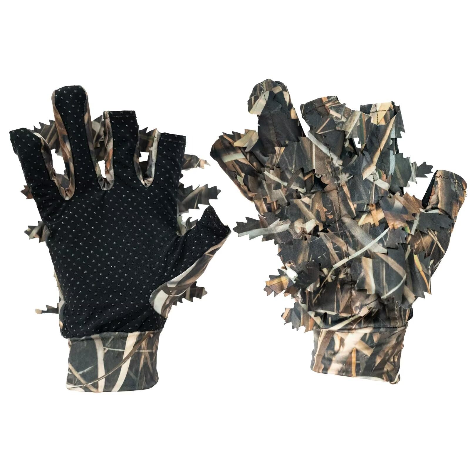 LOOGU Camouflage Hunting Gloves Grass Shadow