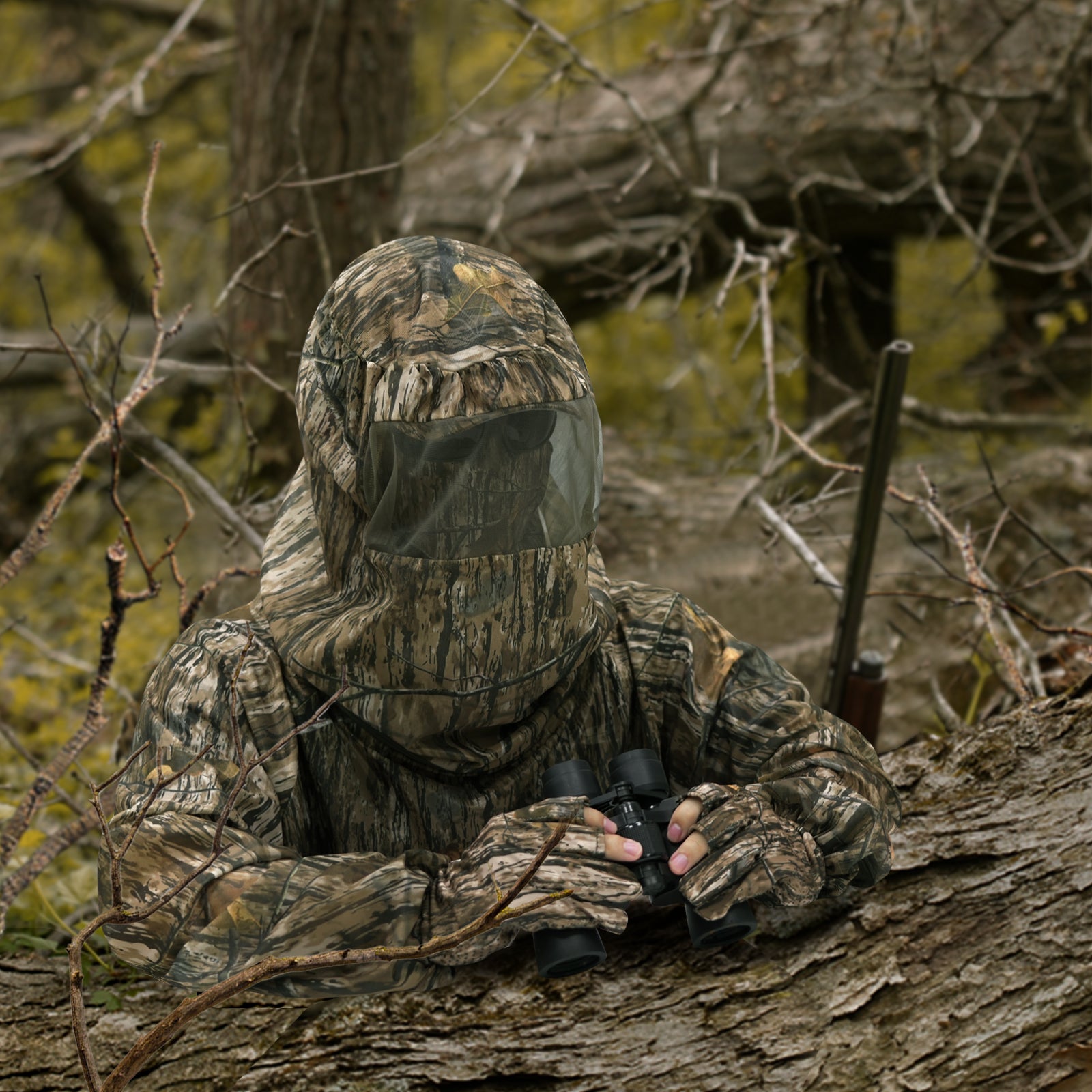 LOOGU Mosquito Suits-Bark & Dead Leaf Camo