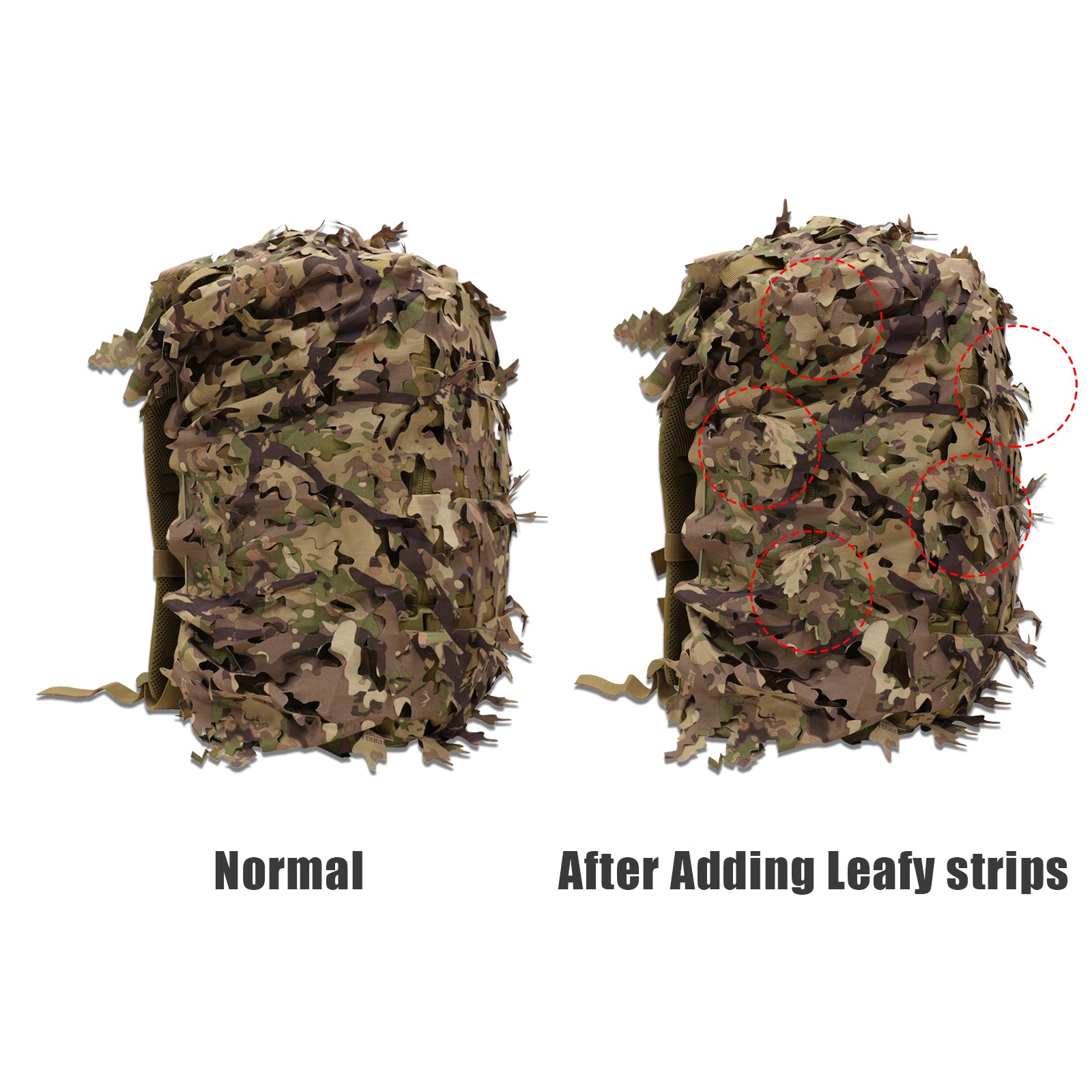 LOOGU Camo Tactical Backpack Cover Oak Leaf