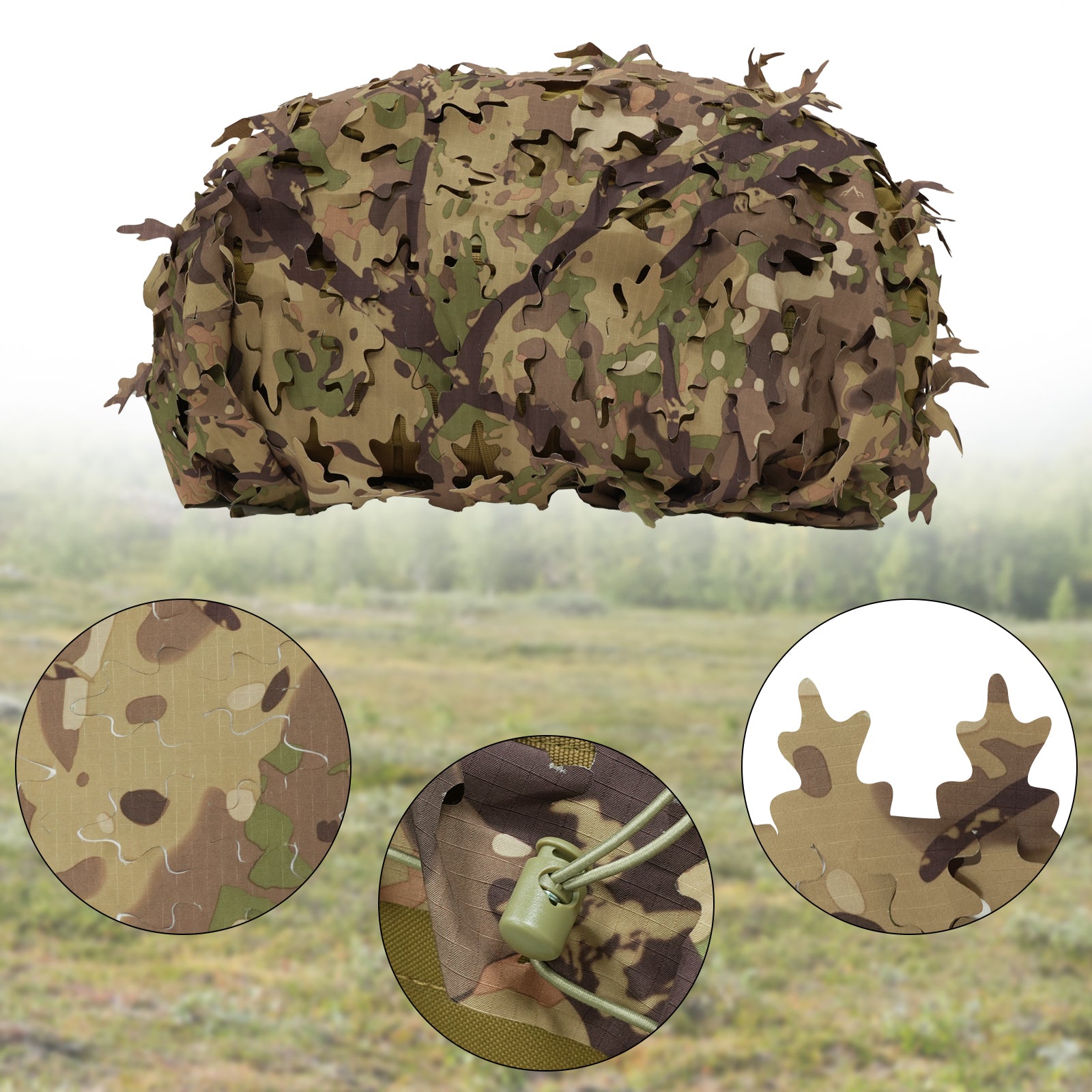 LOOGU Camo Tactical Backpack Cover Oak Leaf