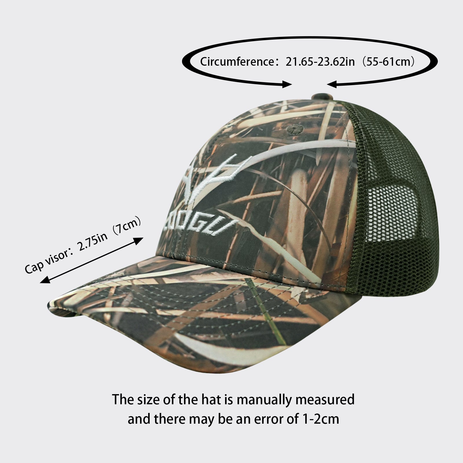 LOOGU Trucker Hat-Grass Shadow Camo Green Net C10