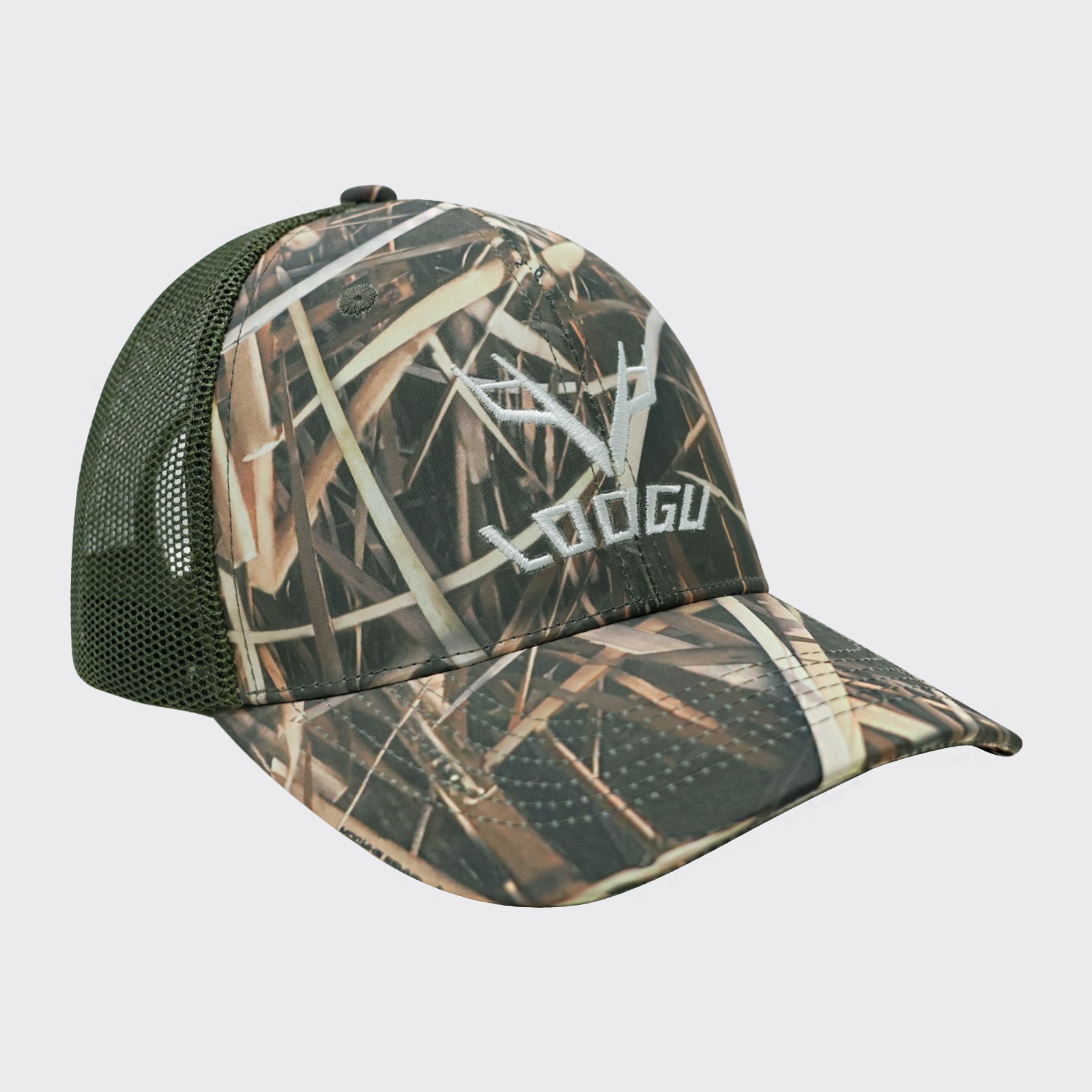 LOOGU Trucker Hat-Grass Shadow Camo Green Net C10
