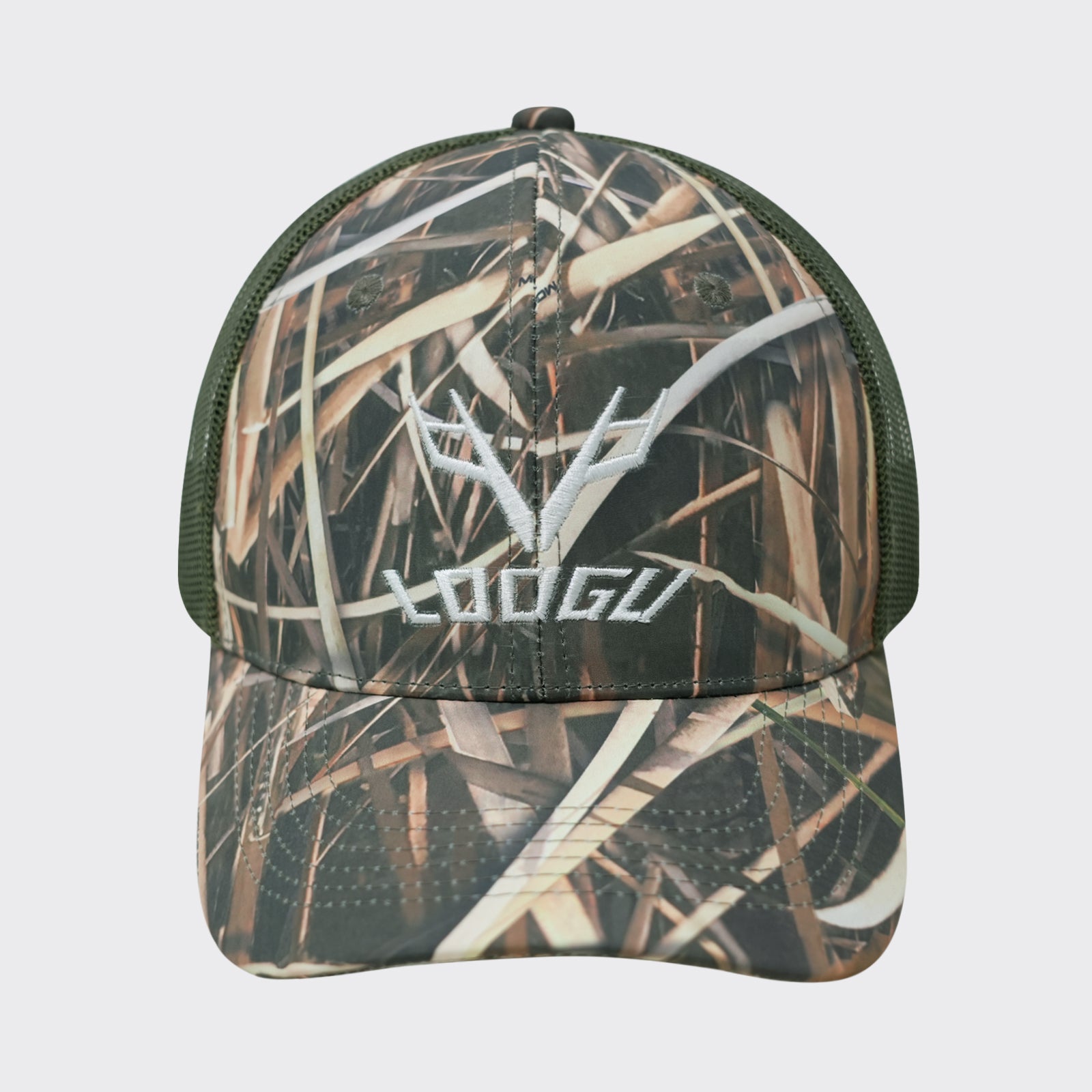 LOOGU Trucker Hat-Grass Shadow Camo Green Net C10