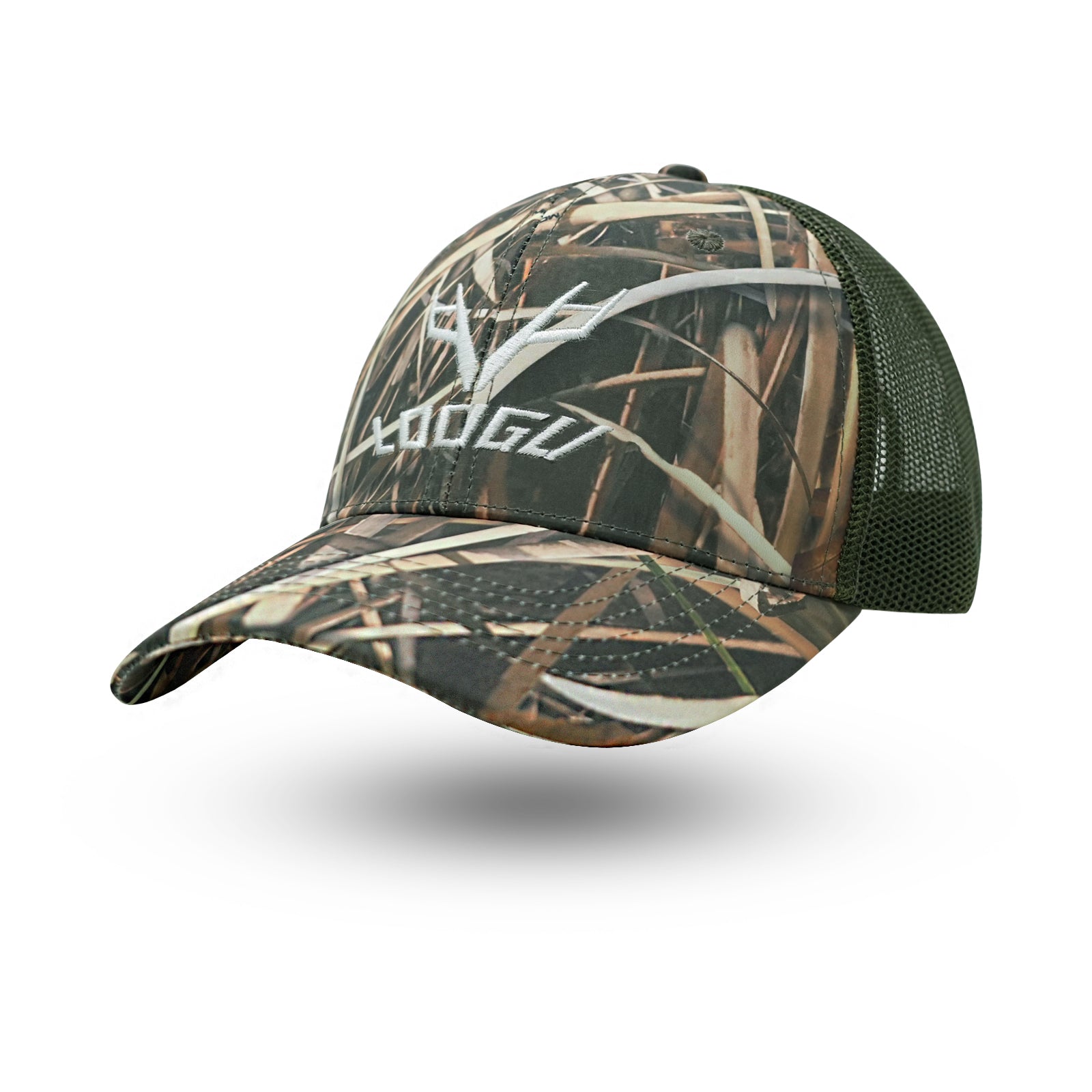 LOOGU Trucker Hat-Grass Shadow Camo Green Net C10