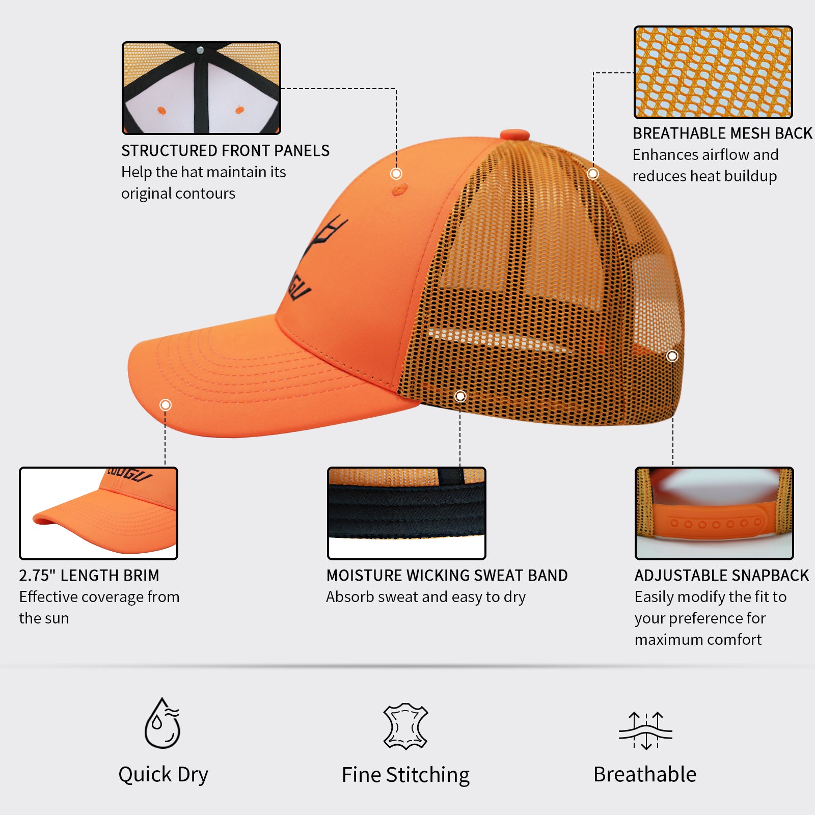 LOOGU Trucker Hat-Orange C10