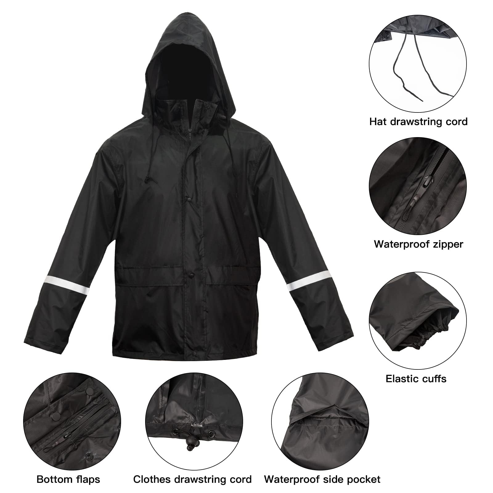 LOOGU camo rainsuit TPU- Black