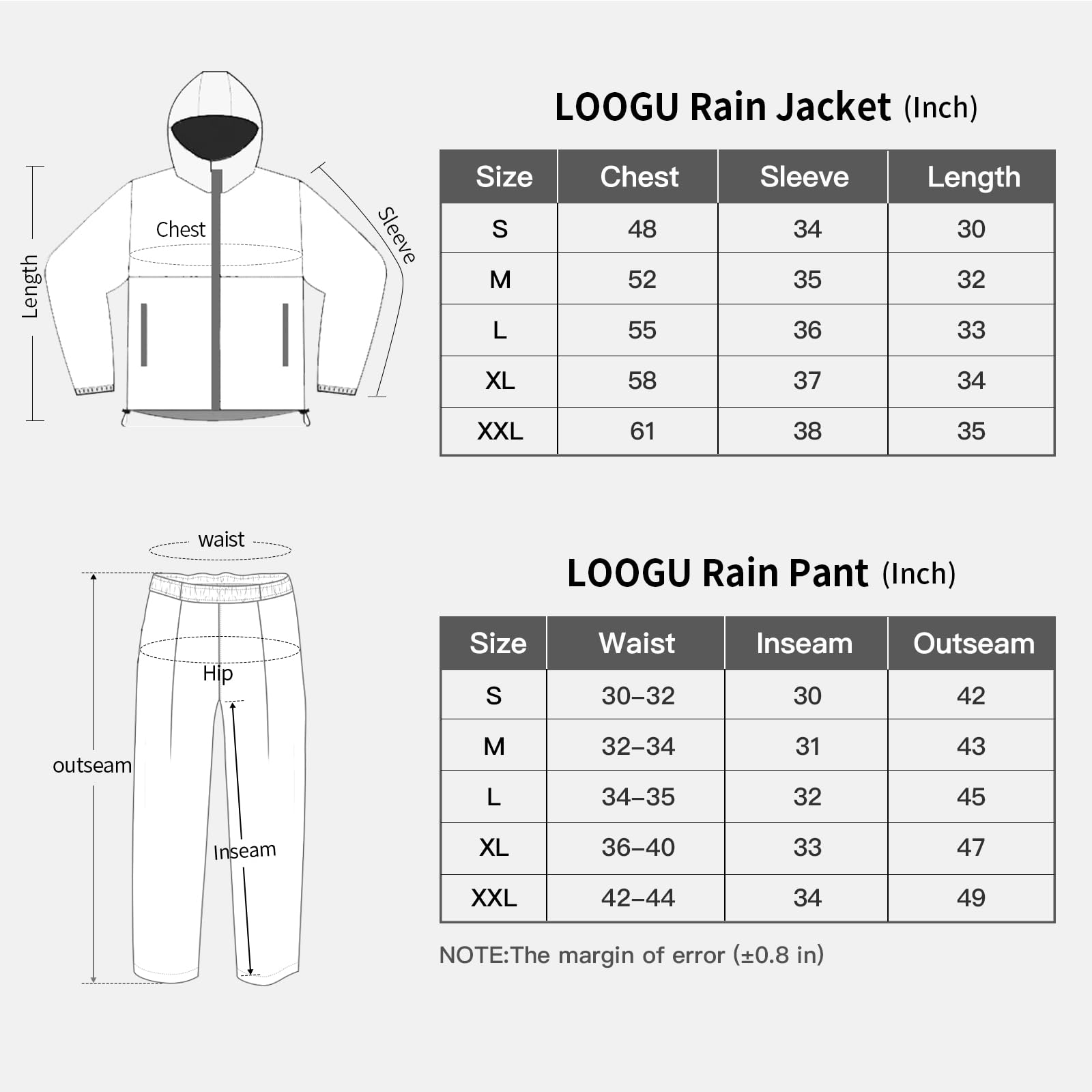LOOGU camo rainsuit TPU- Black