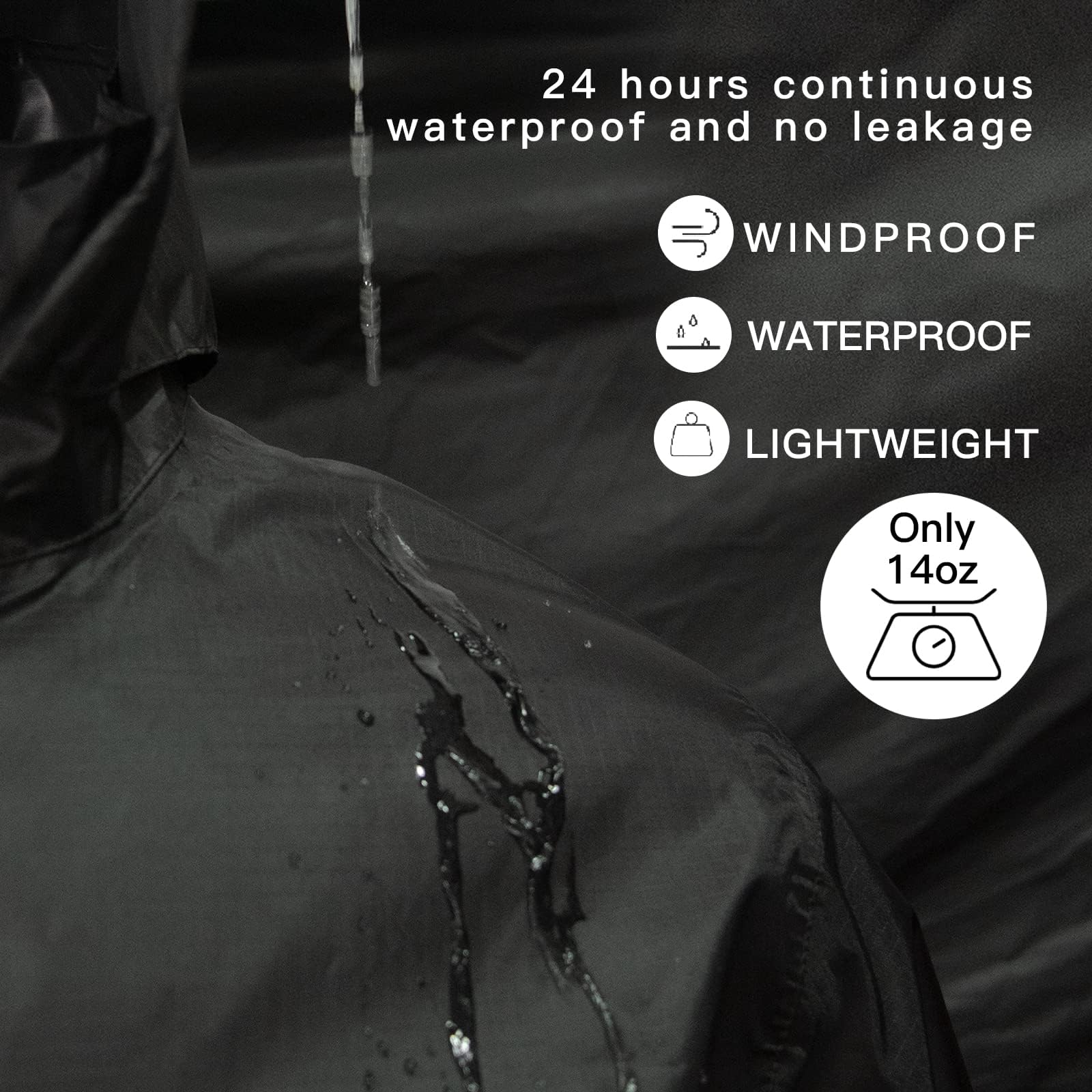 LOOGU camo rainsuit TPU- Black