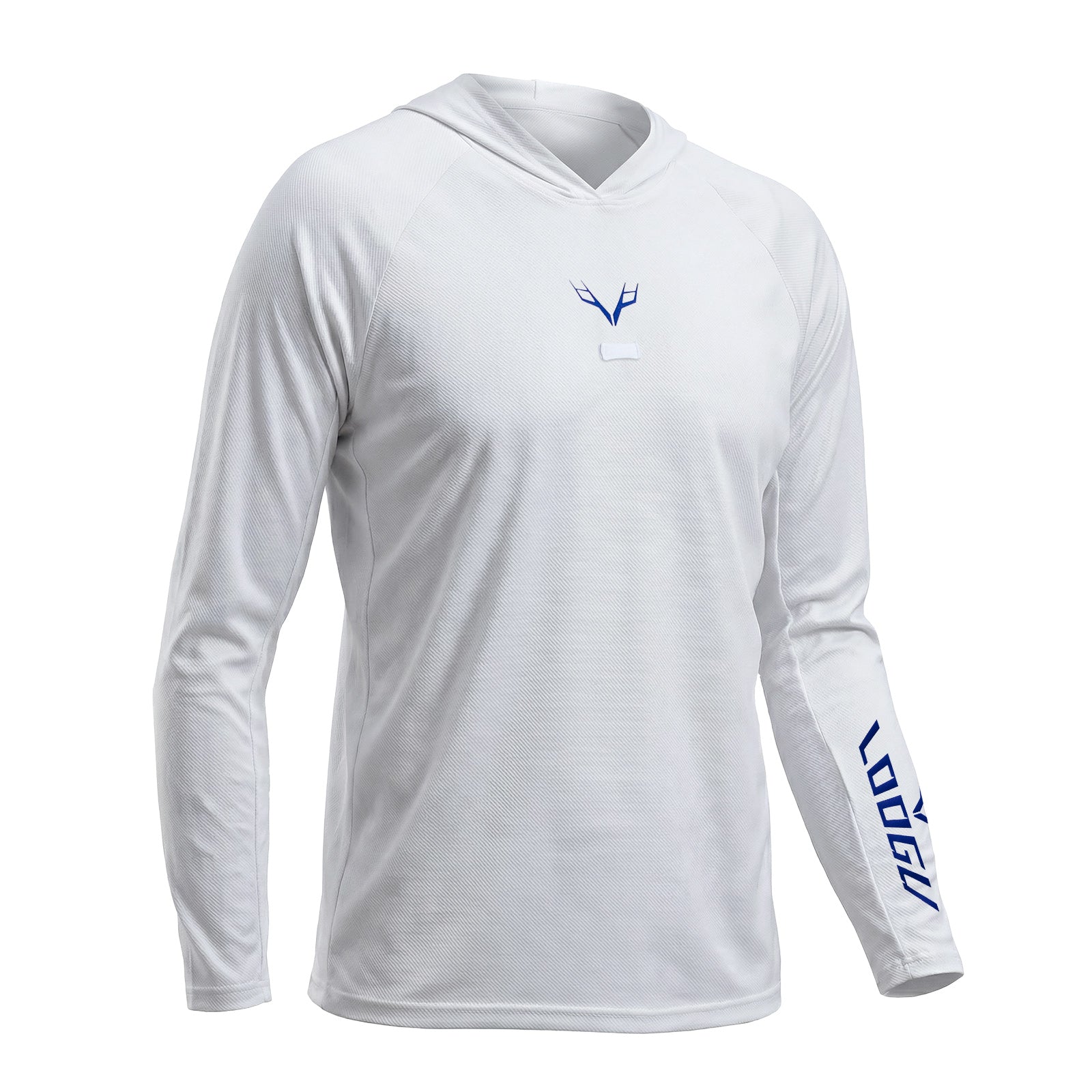 LOOGU Men’s Fishing Hoodie-White T71-LG