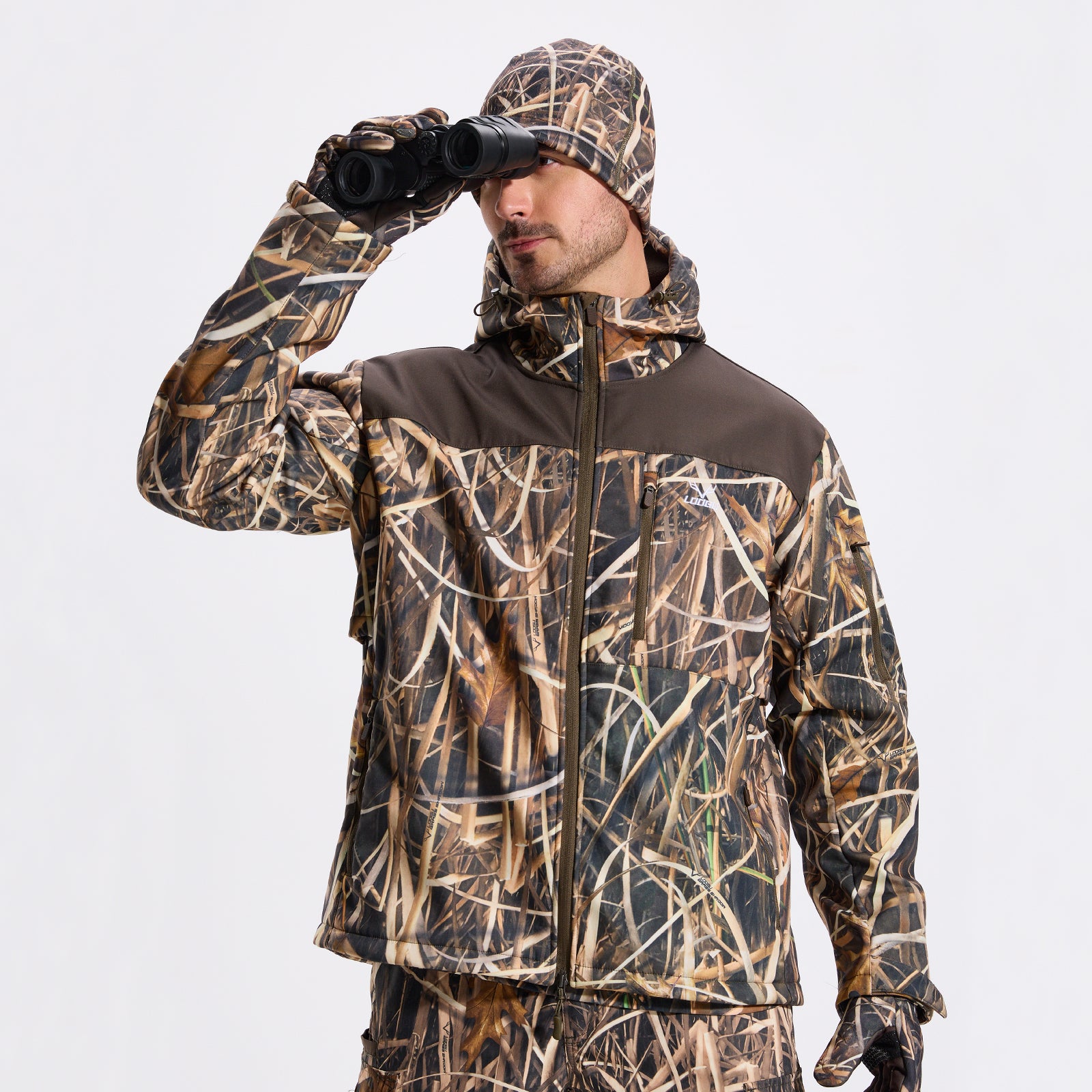 LOOGU Mens Hunting Jacket Grass Camo M50