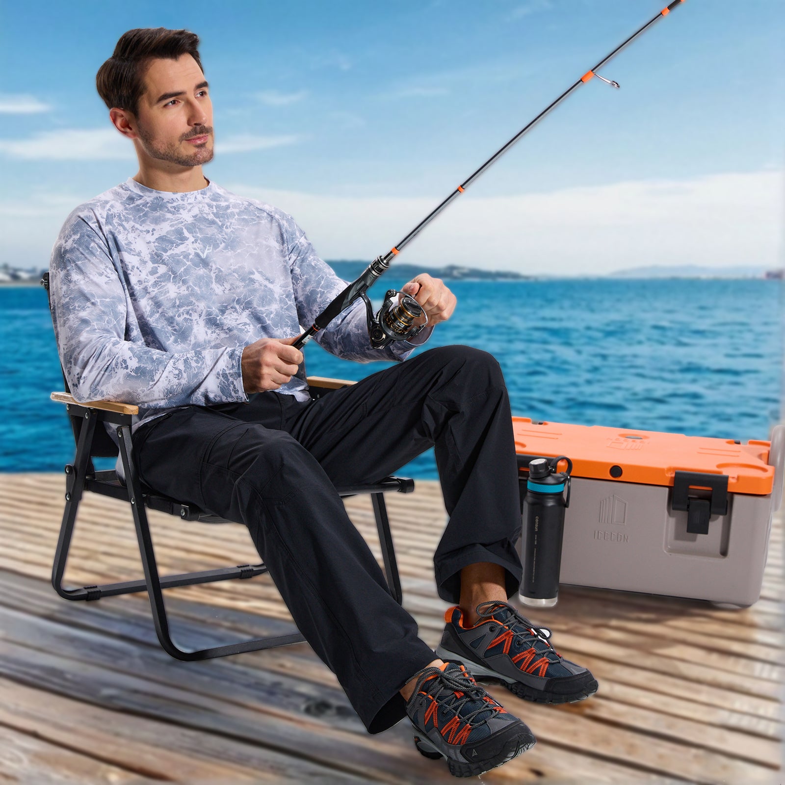 LOOGU Men's 7-Pocket Fishing Pant-Black H80