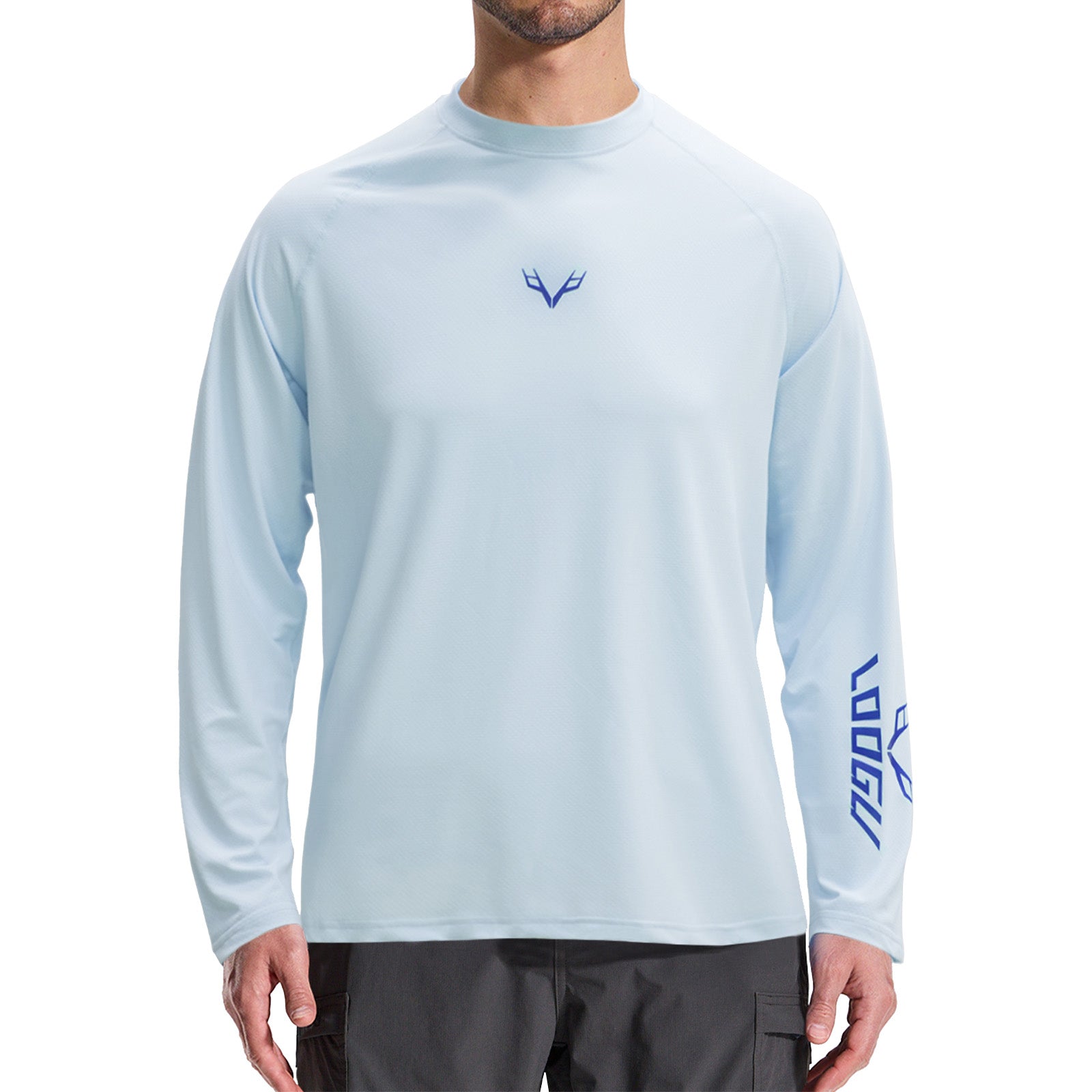 LOOGU Men’s Fishing Long Sleeve Shirt-Lake Blue T31-LG