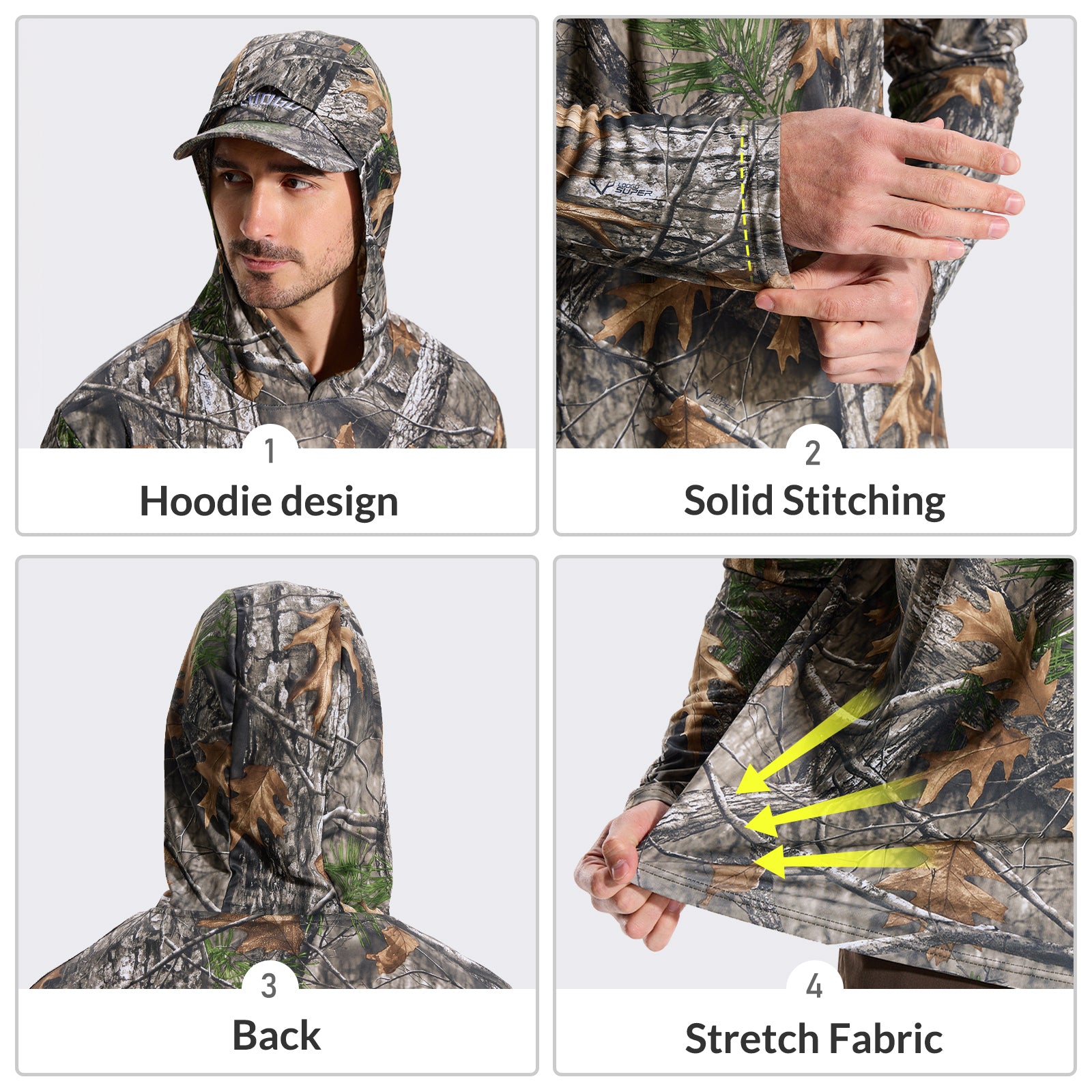 LOOGU Hunting Long Sleeve Hoodie Super Tree Camo T50