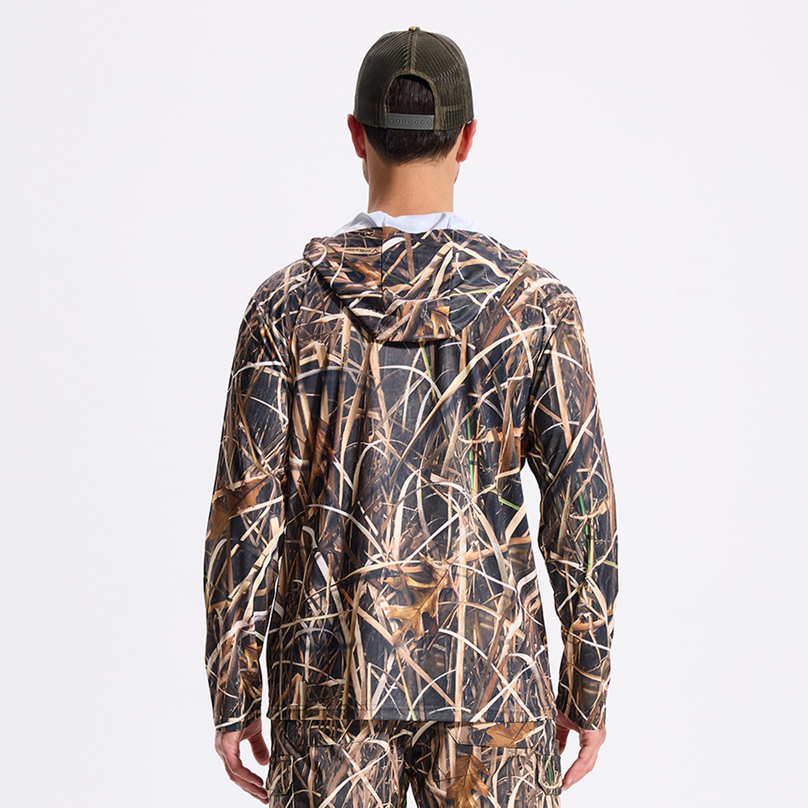 LOOGU Waterfowl Hunting Long Sleeve Hoodie Grass Shadow Camo T50