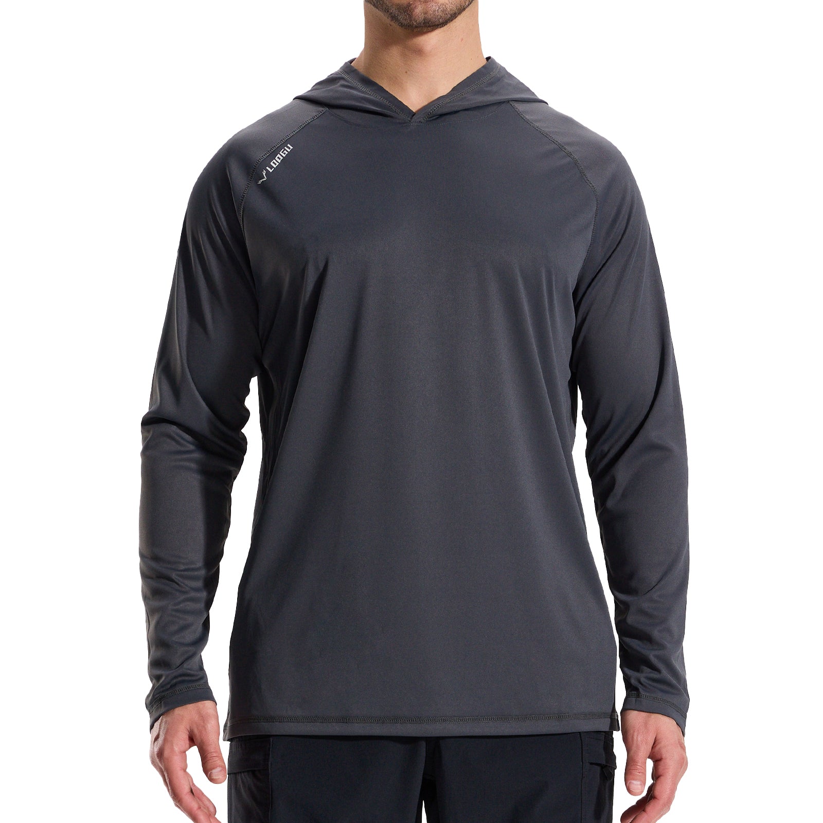 LOOGU Men’s Hoodie Long Sleeve Shirt Dark Gray T70