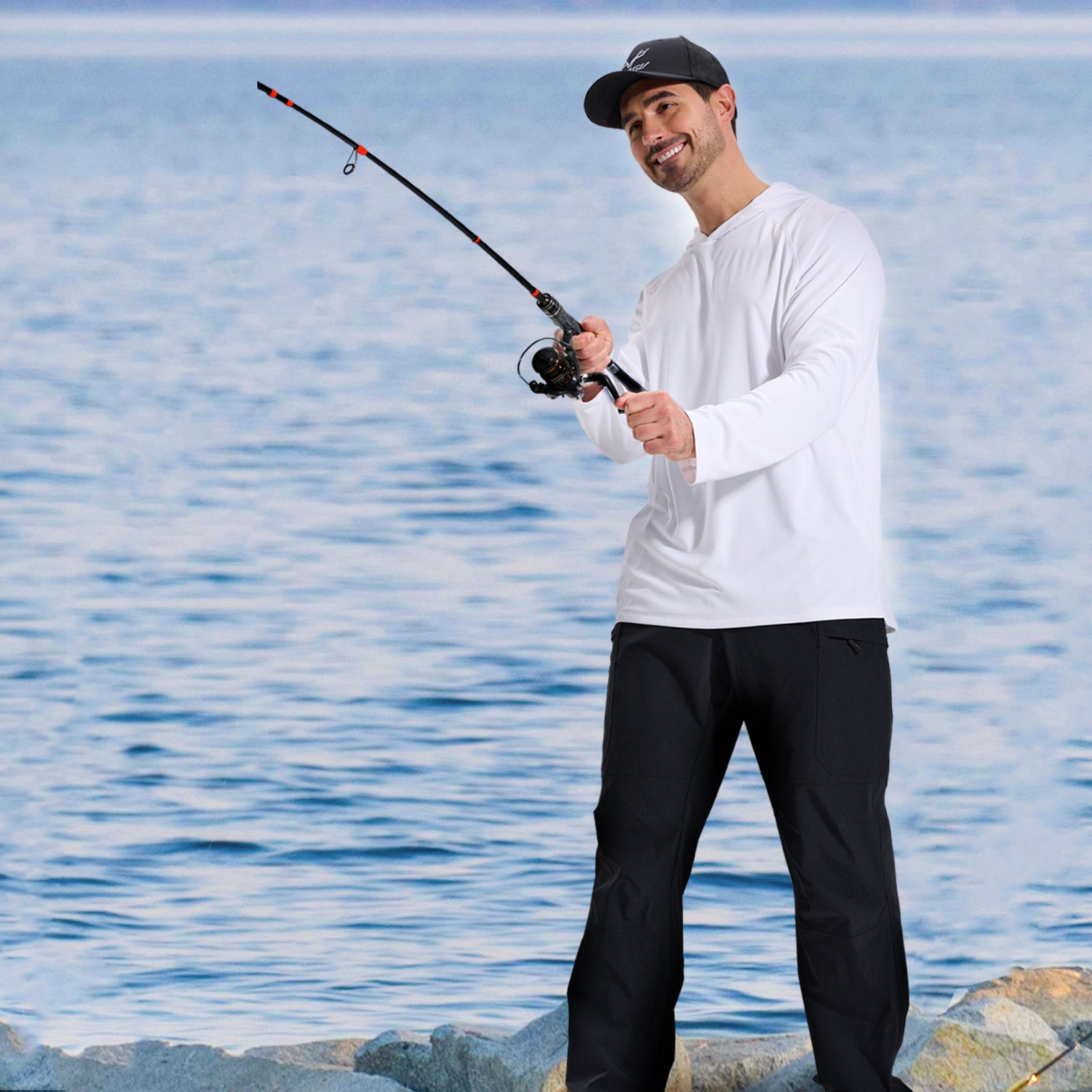 LOOGU Men's 7-Pocket Fishing Pant-Black H80