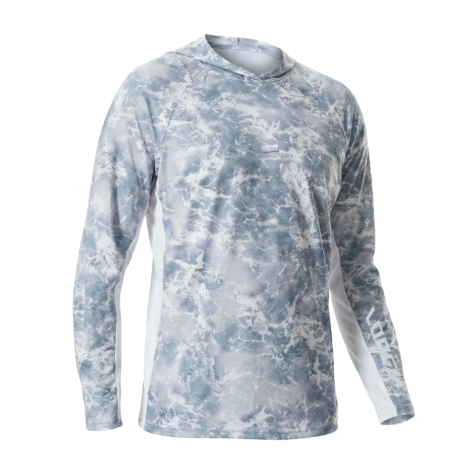 LOOGU Men’s Fishing Hoodie-Wave Grey T71-LG